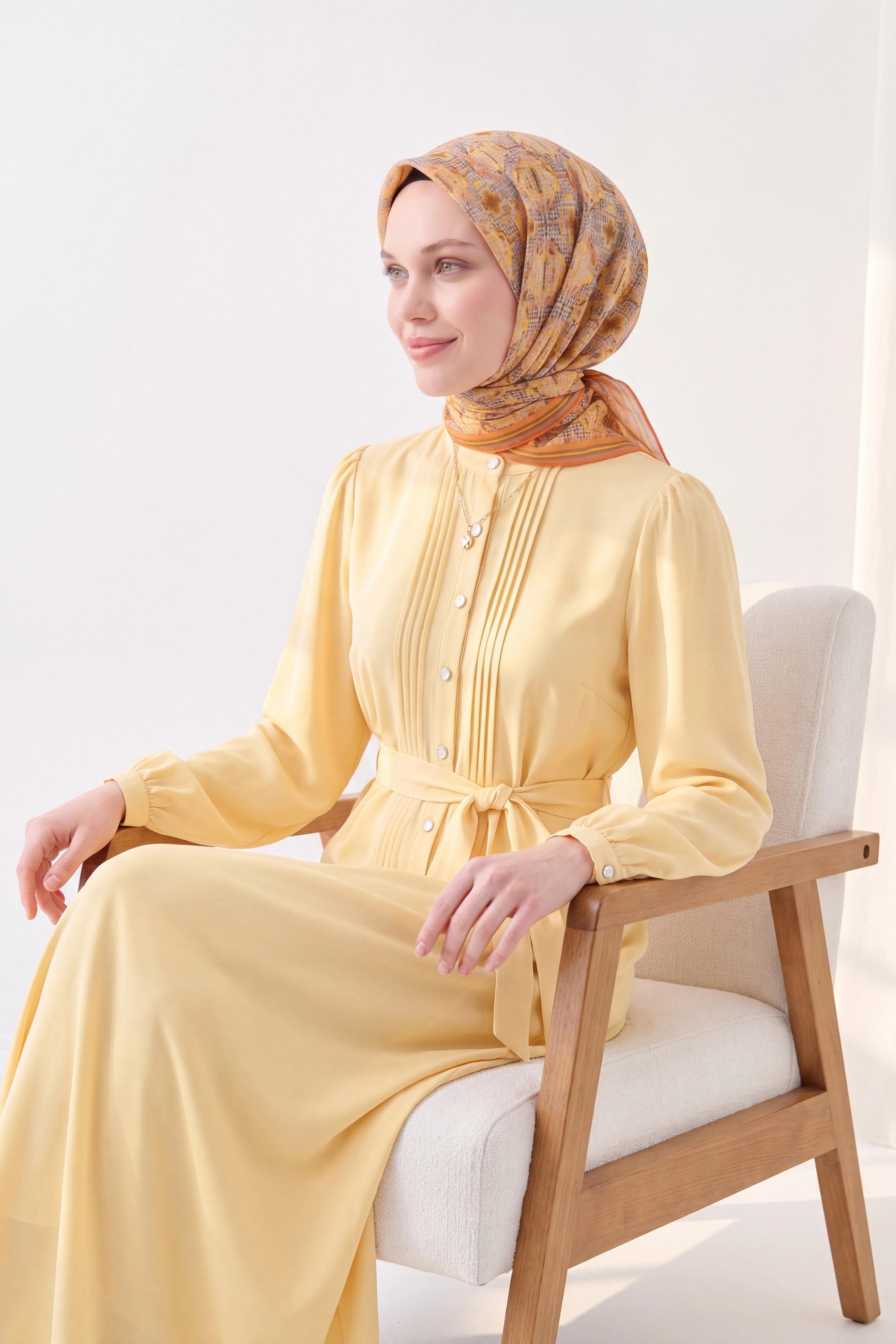 Soft Eşarp Pixel Ethnic Turuncu