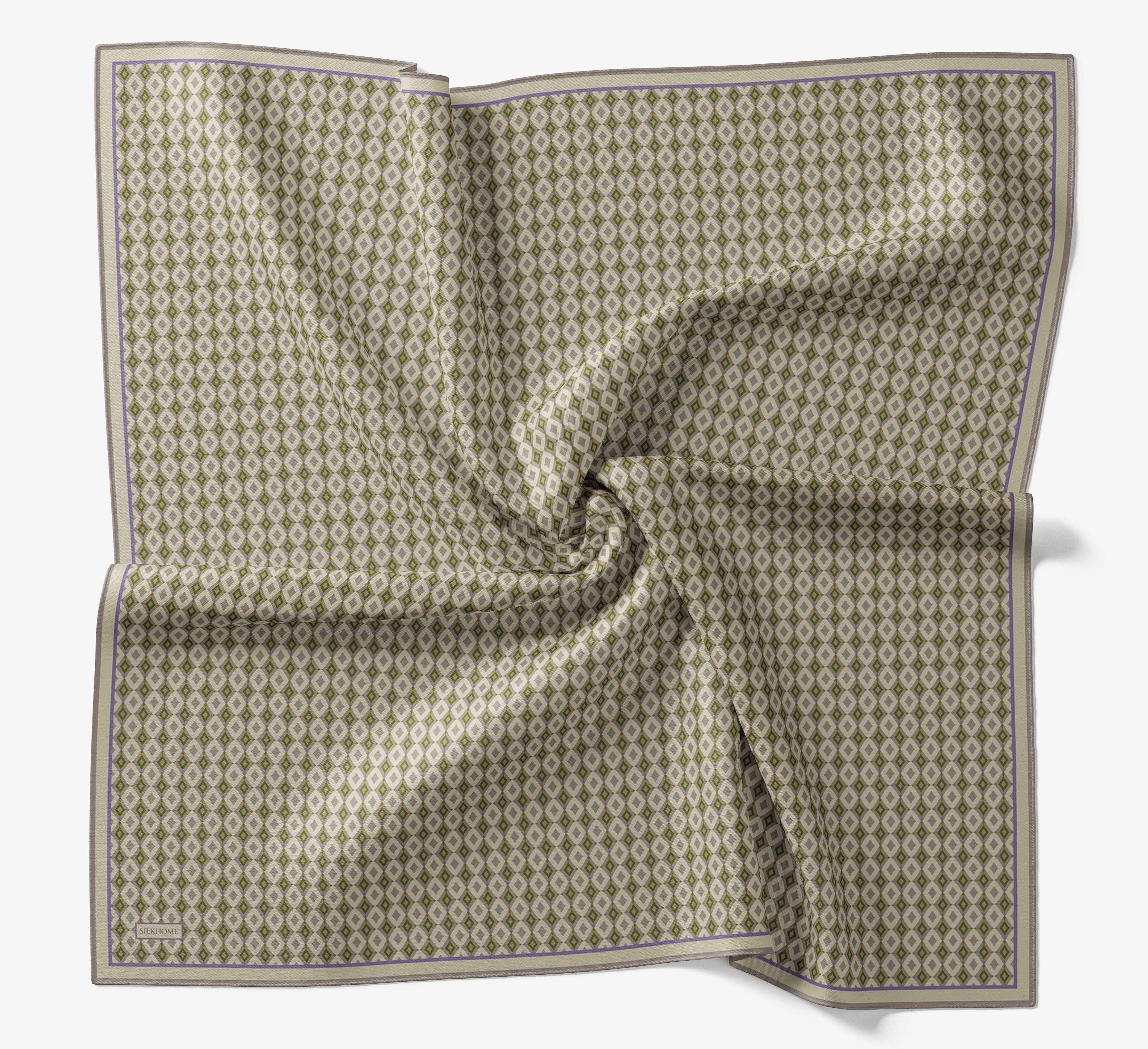 Soft Eşarp Retro Geometrik Lila
