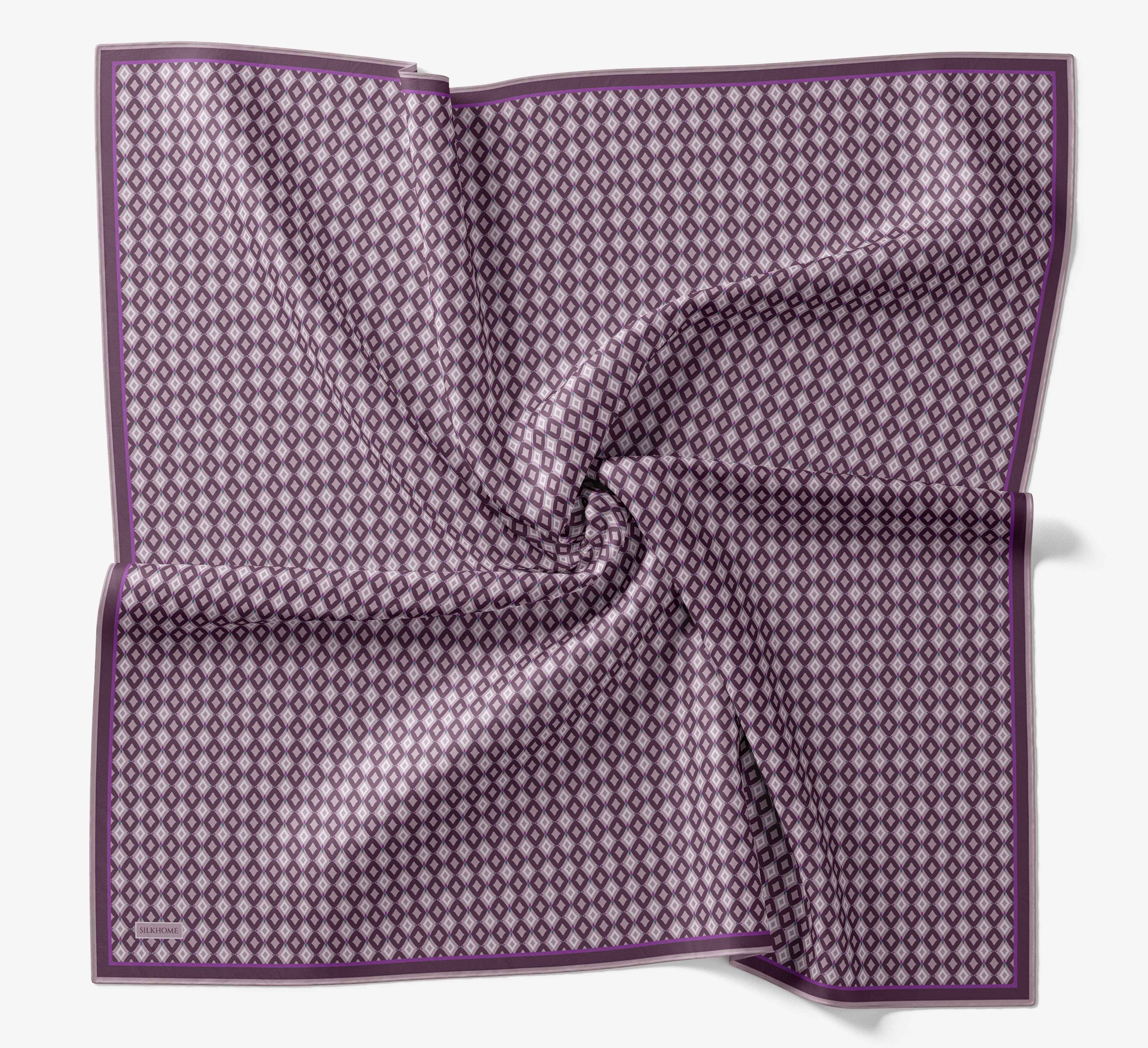 Soft Eşarp Retro Geometrik Mürdüm