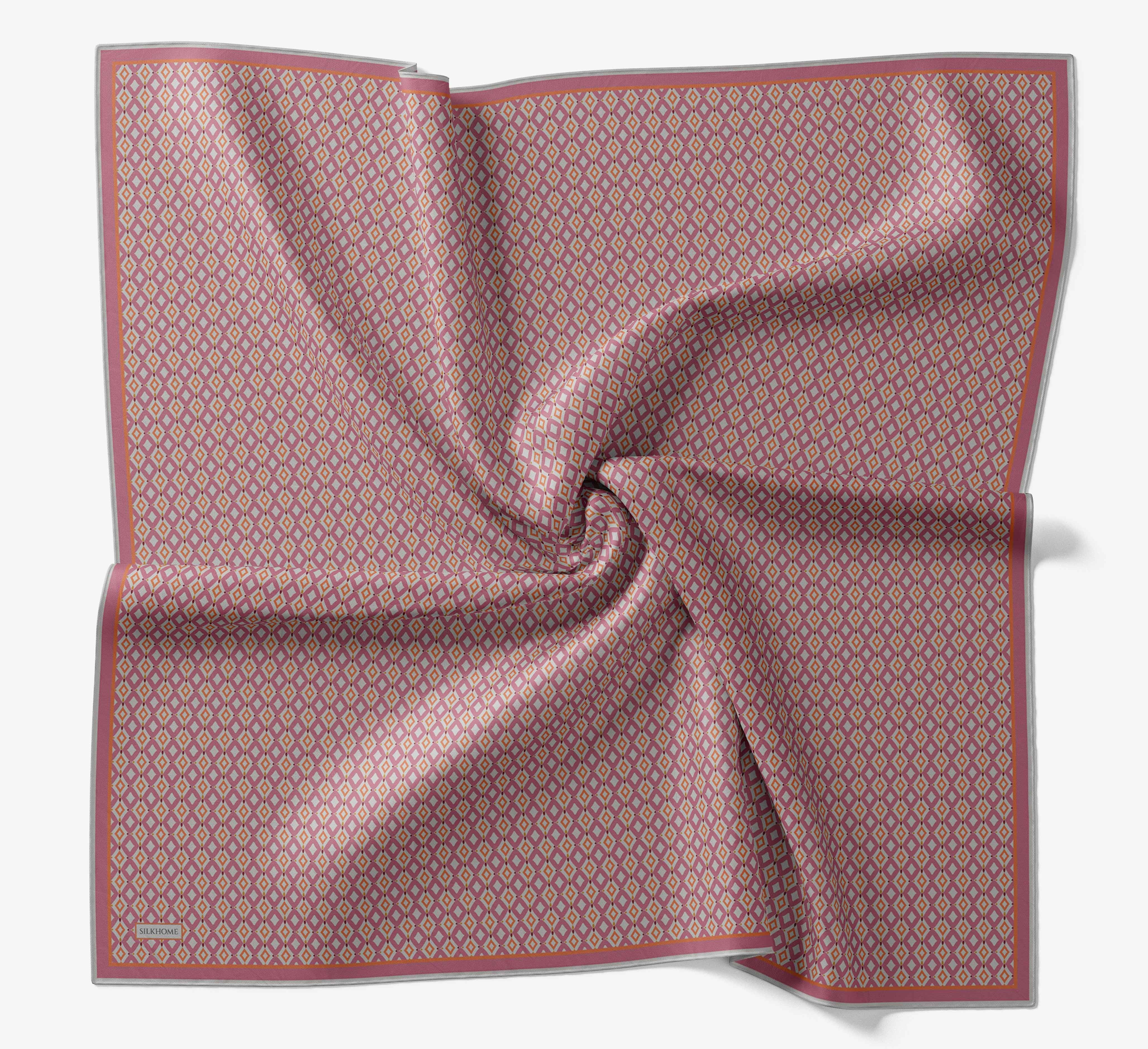 Soft Eşarp Retro Geometrik Pembe