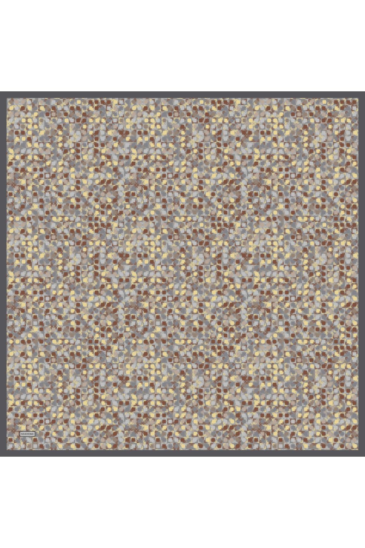 Soft Eşarp Retro Mozaik Bebe Mavi 90x90