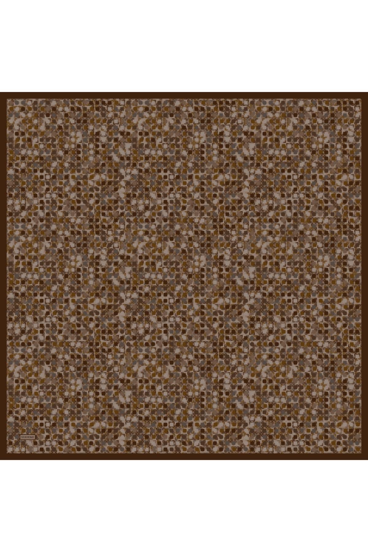 Soft Eşarp Retro Mozaik Kiremit 90x90
