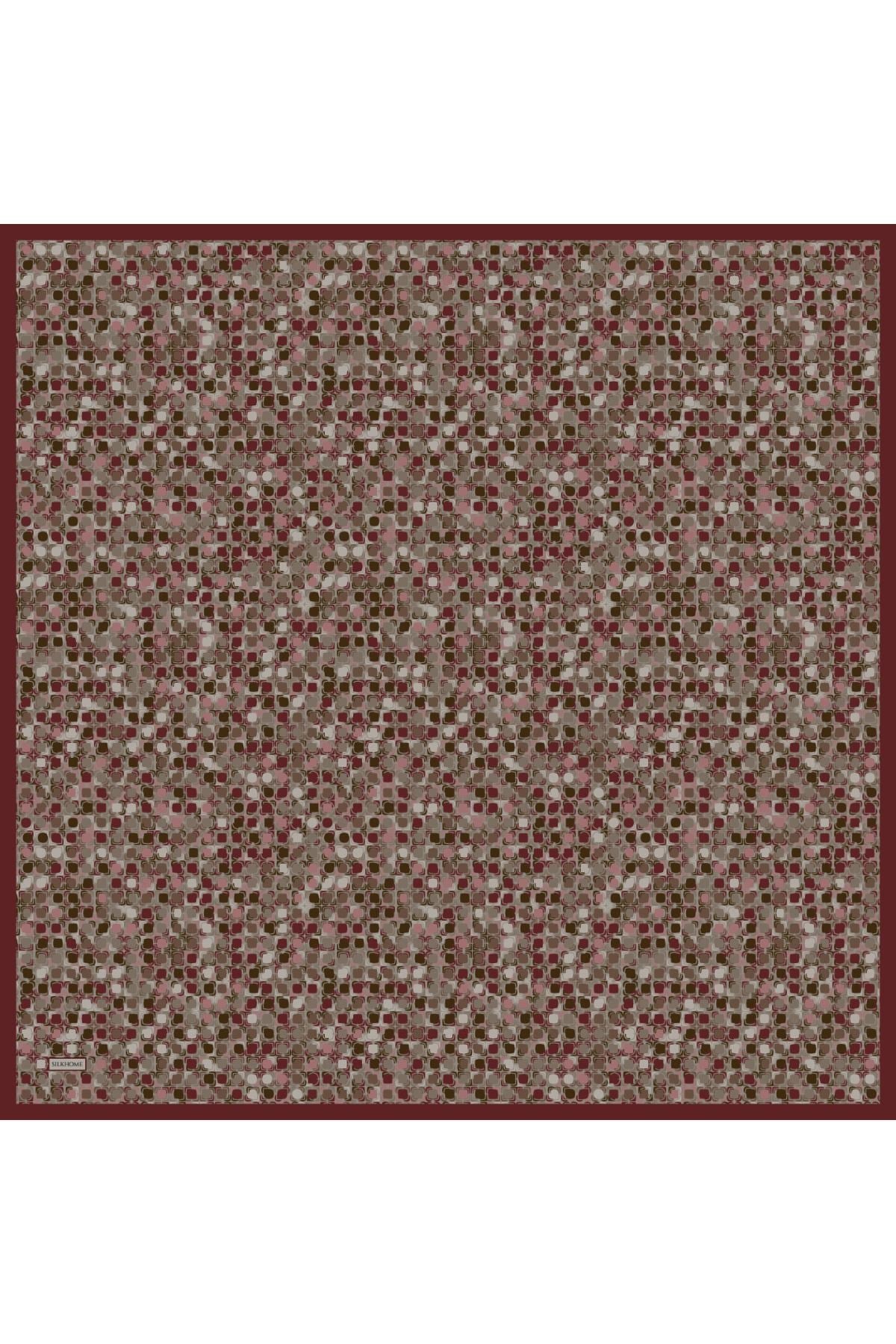 Soft Eşarp Retro Mozaik Küf Yeşili 90x90