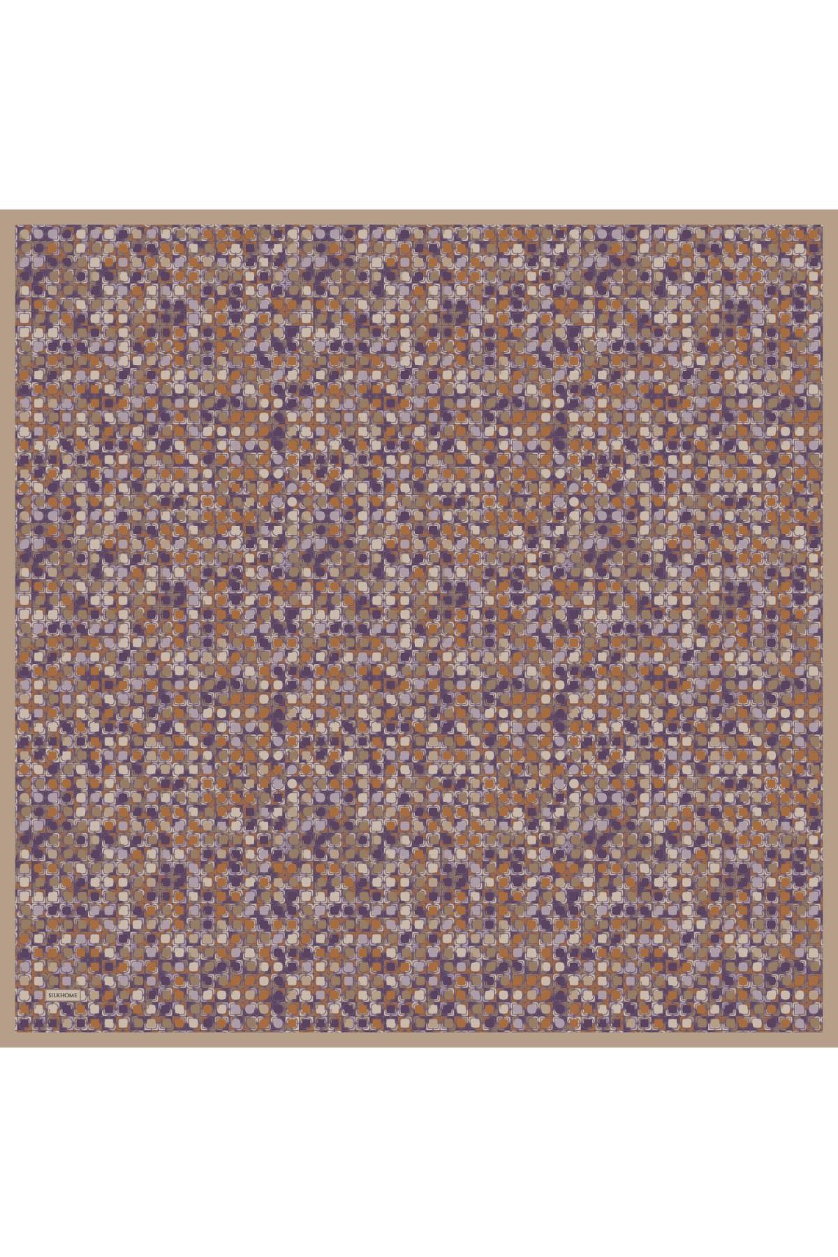 Soft Eşarp Retro Mozaik Mor 90x90