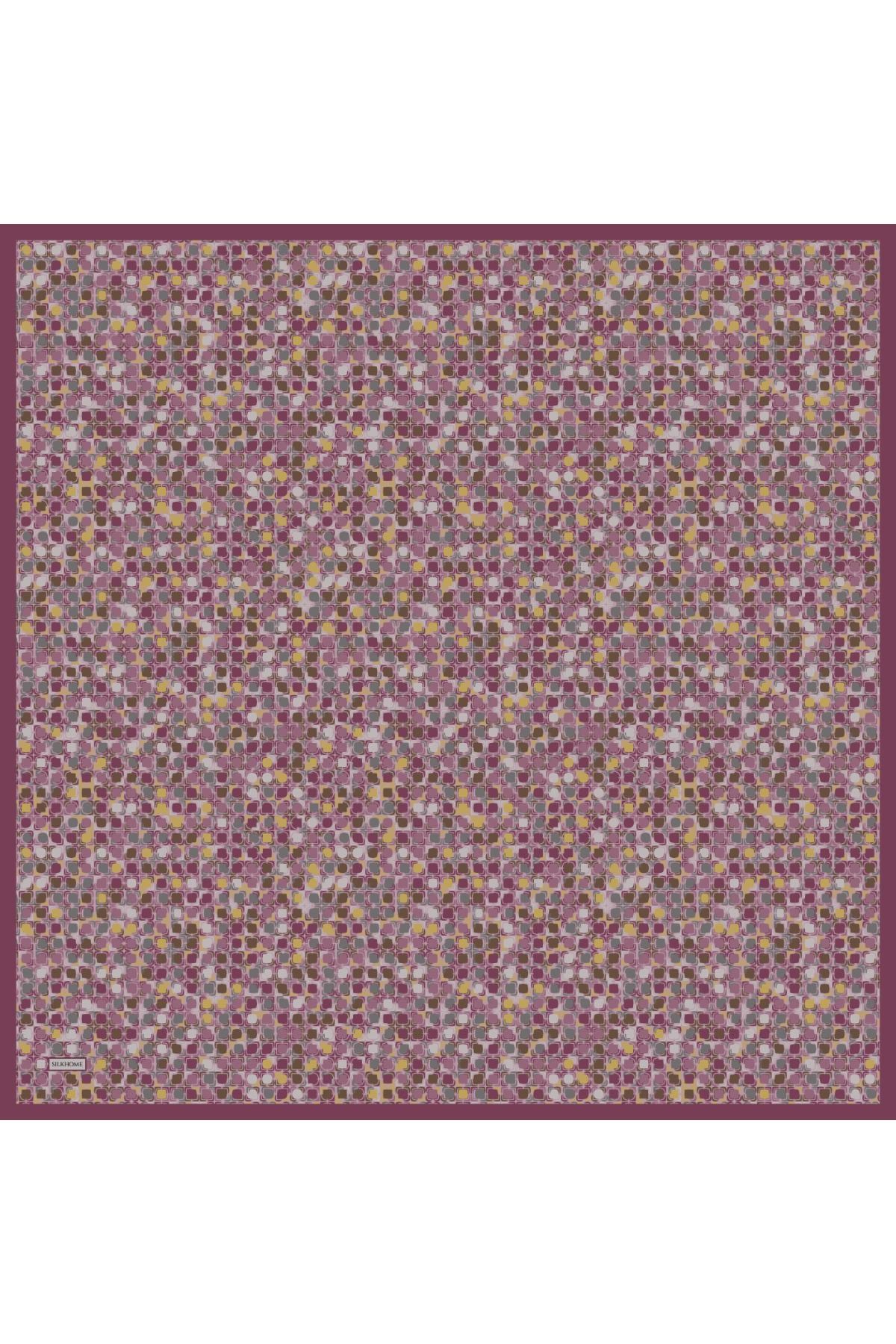 Soft Eşarp Retro Mozaik Pembe 90x90