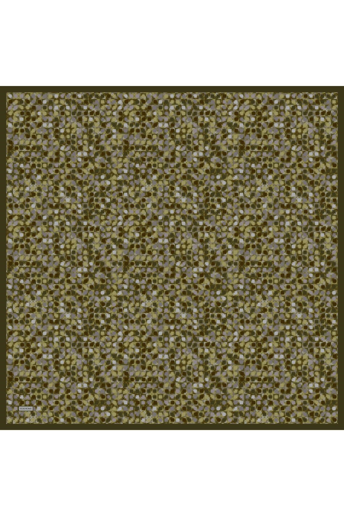 Soft Eşarp Retro Mozaik Yeşil 90x90