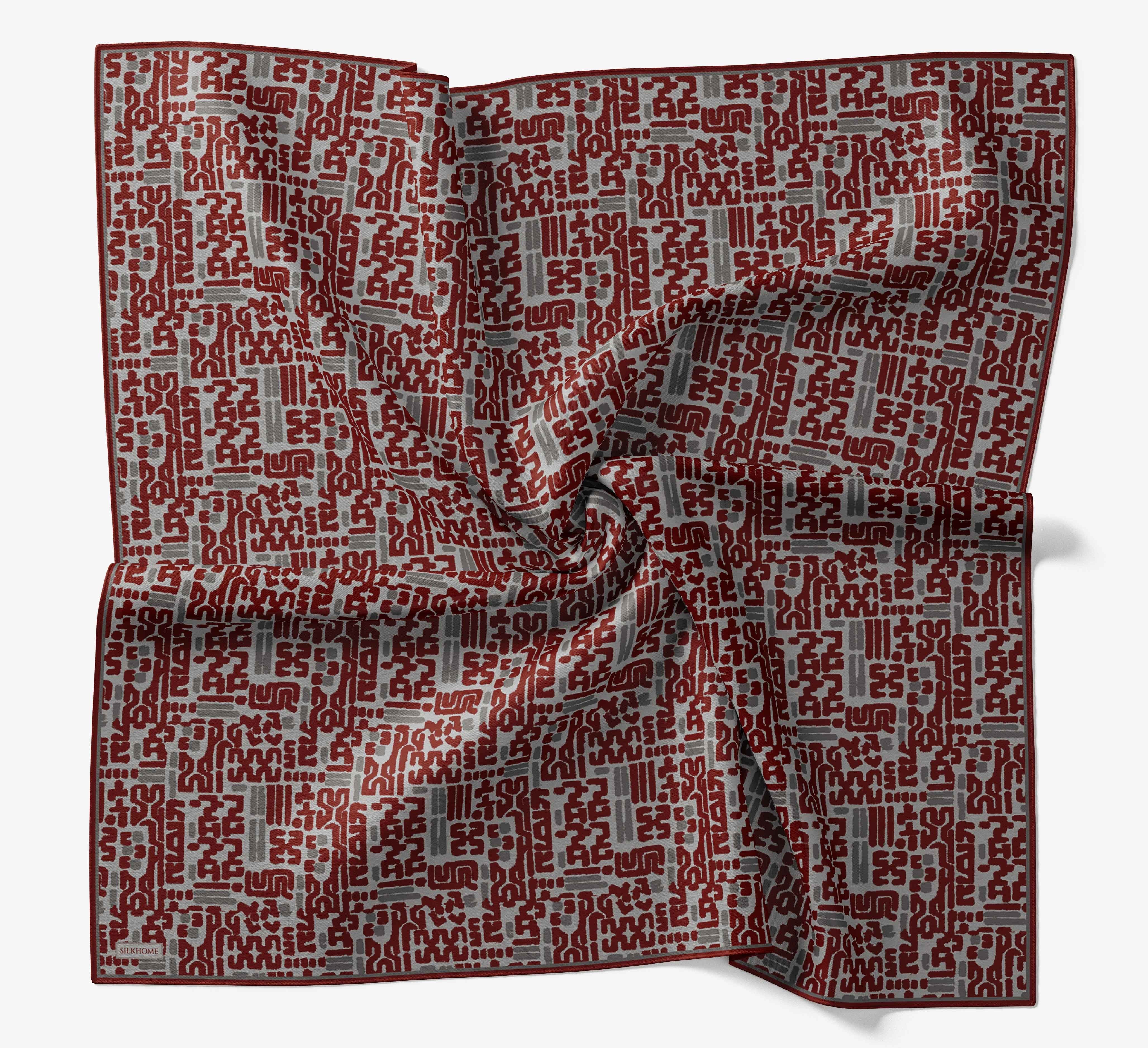 Soft Eşarp Soyut Bordo