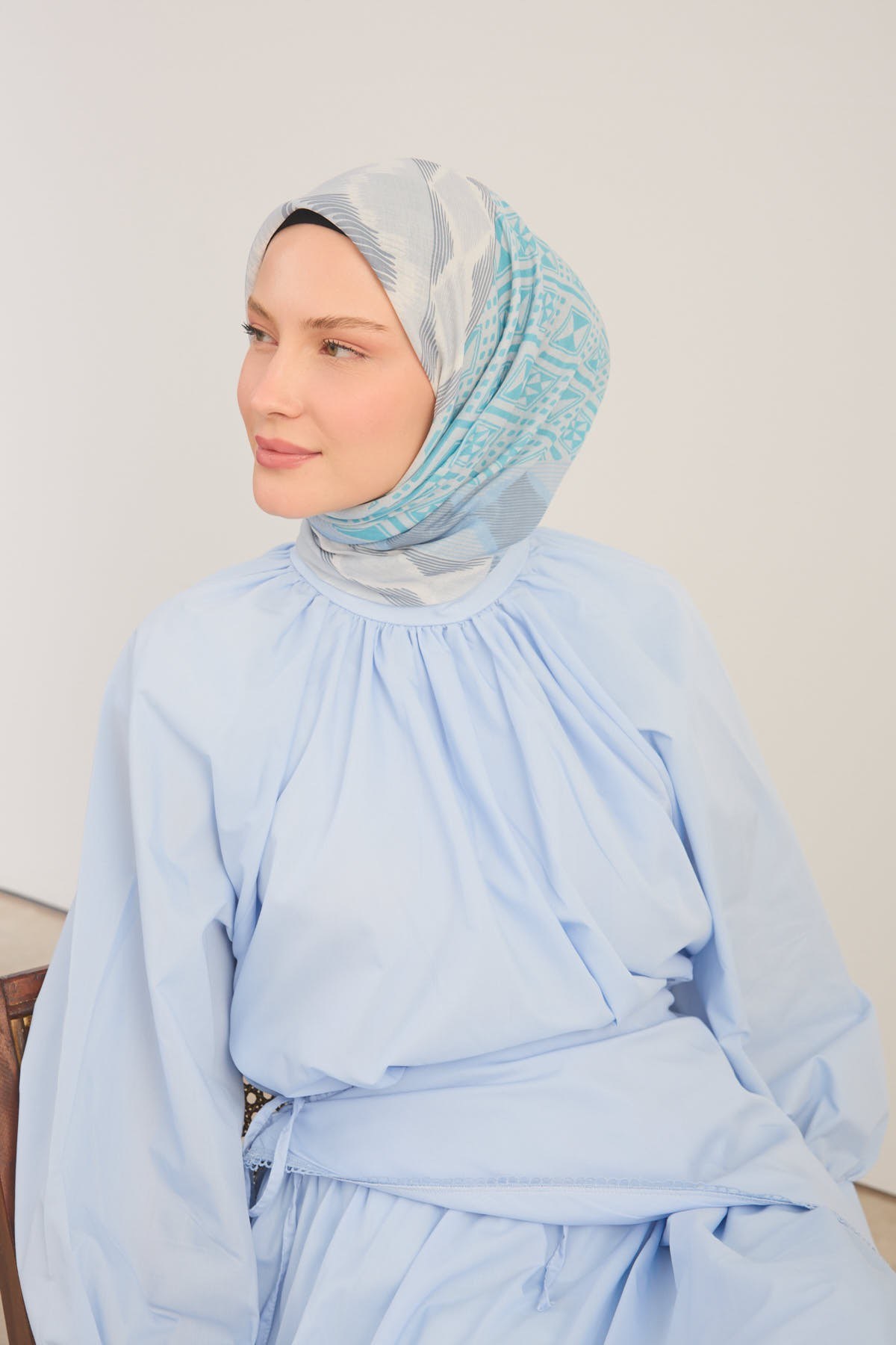 Soft Eşarp Urban Patch Bebe Mavisi
