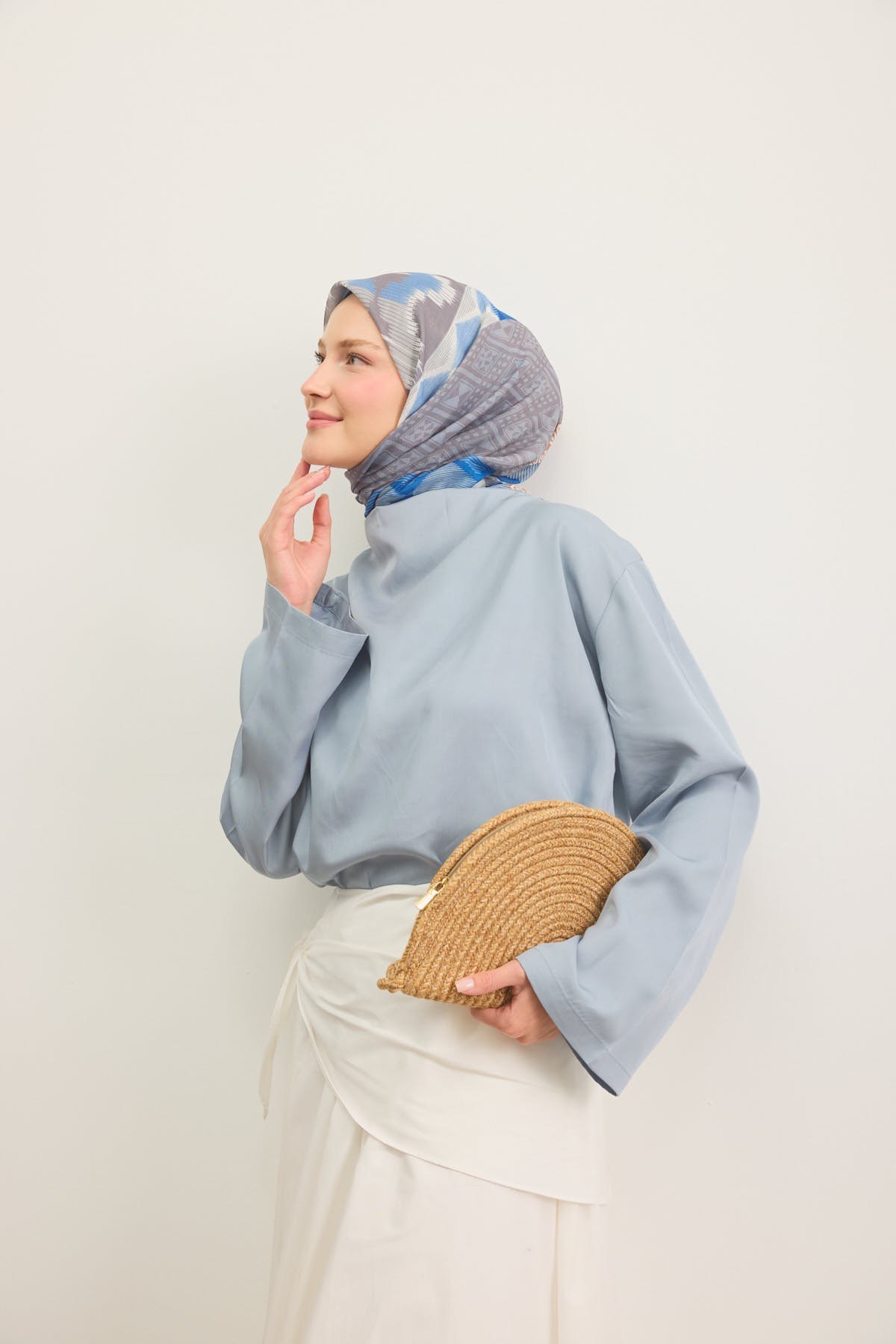 Soft Eşarp Urban Patch Gece Mavisi