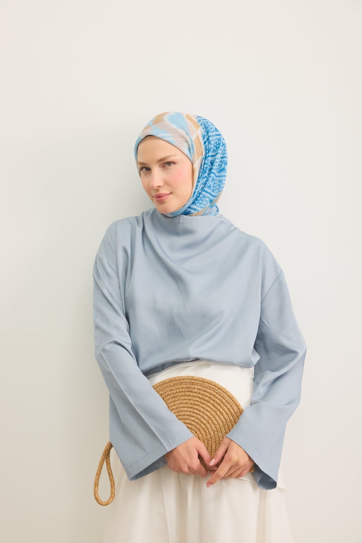 Soft Eşarp Urban Patch Mavi
