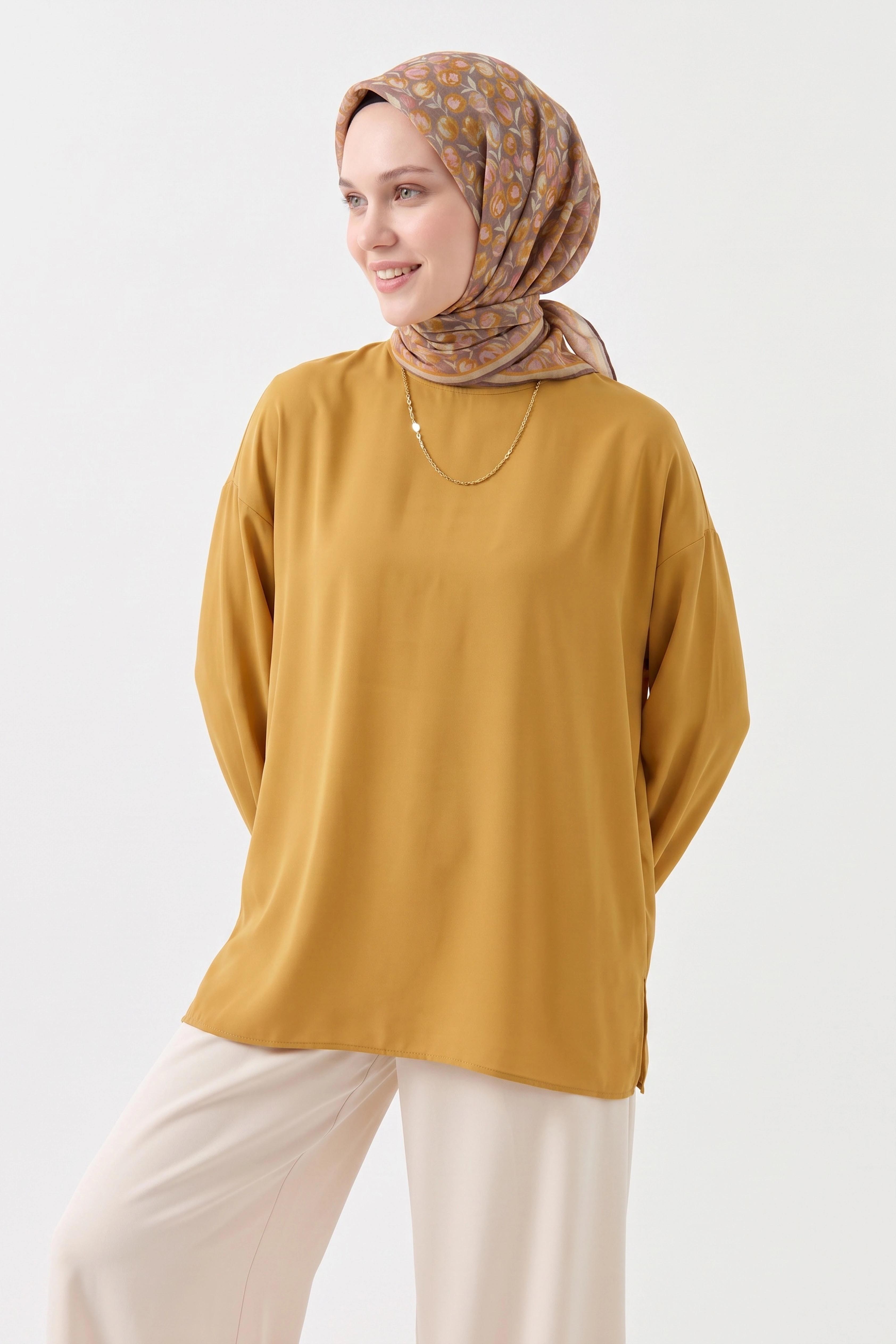 Soft Eşarp Vintage Floral Açık Vizon