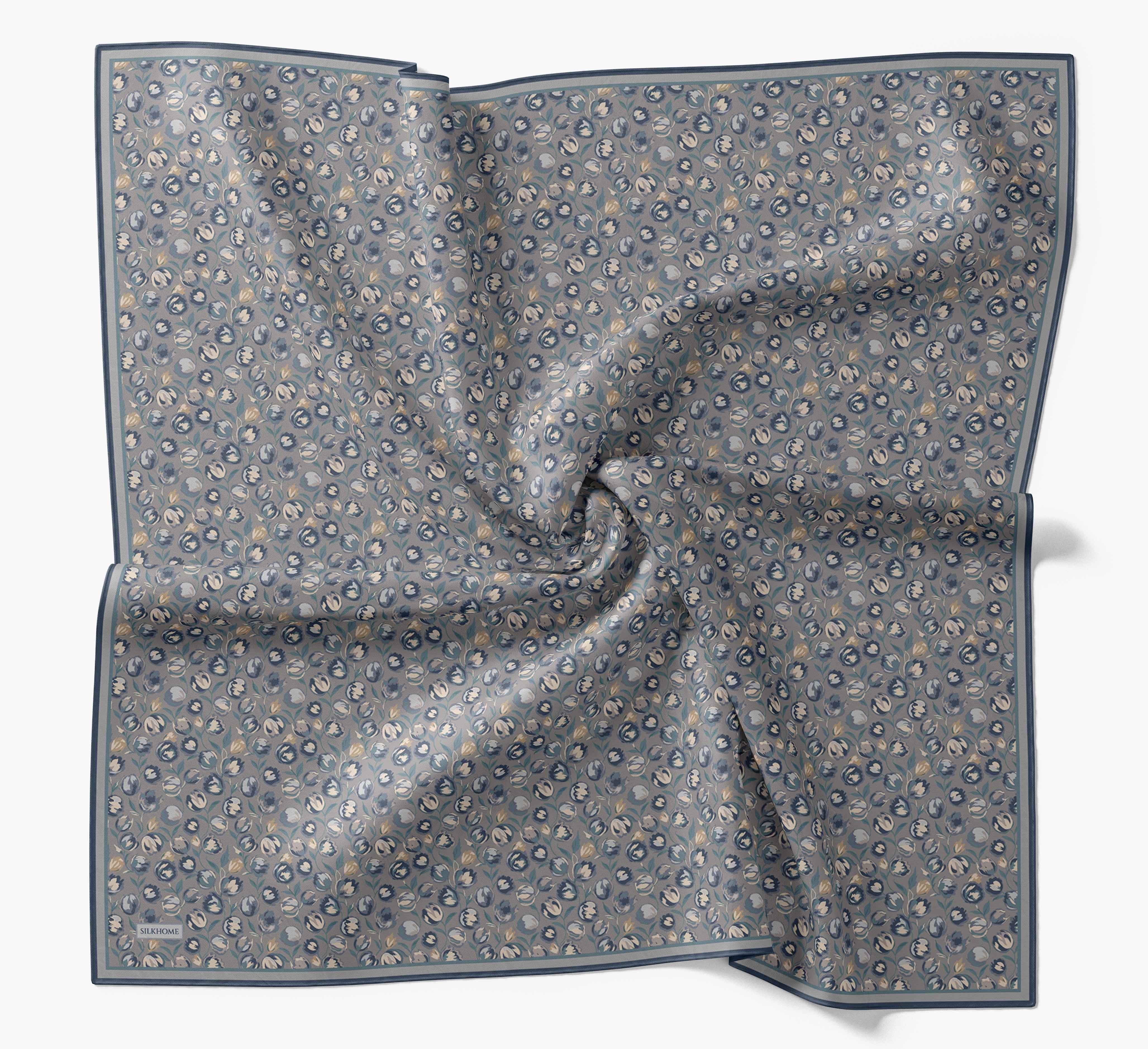 Soft Eşarp Vintage Floral Gri