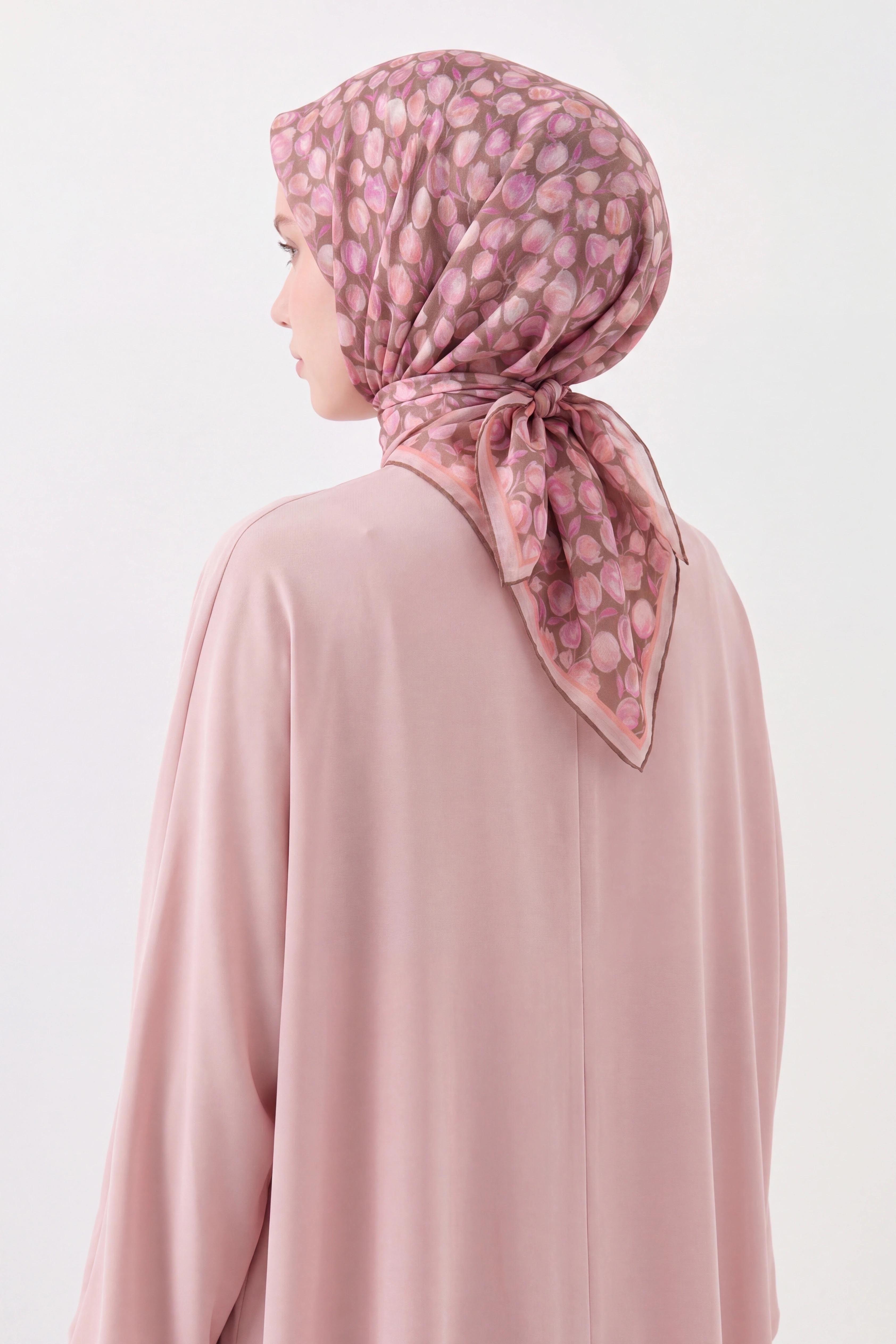 Soft Eşarp Vintage Floral Pembe