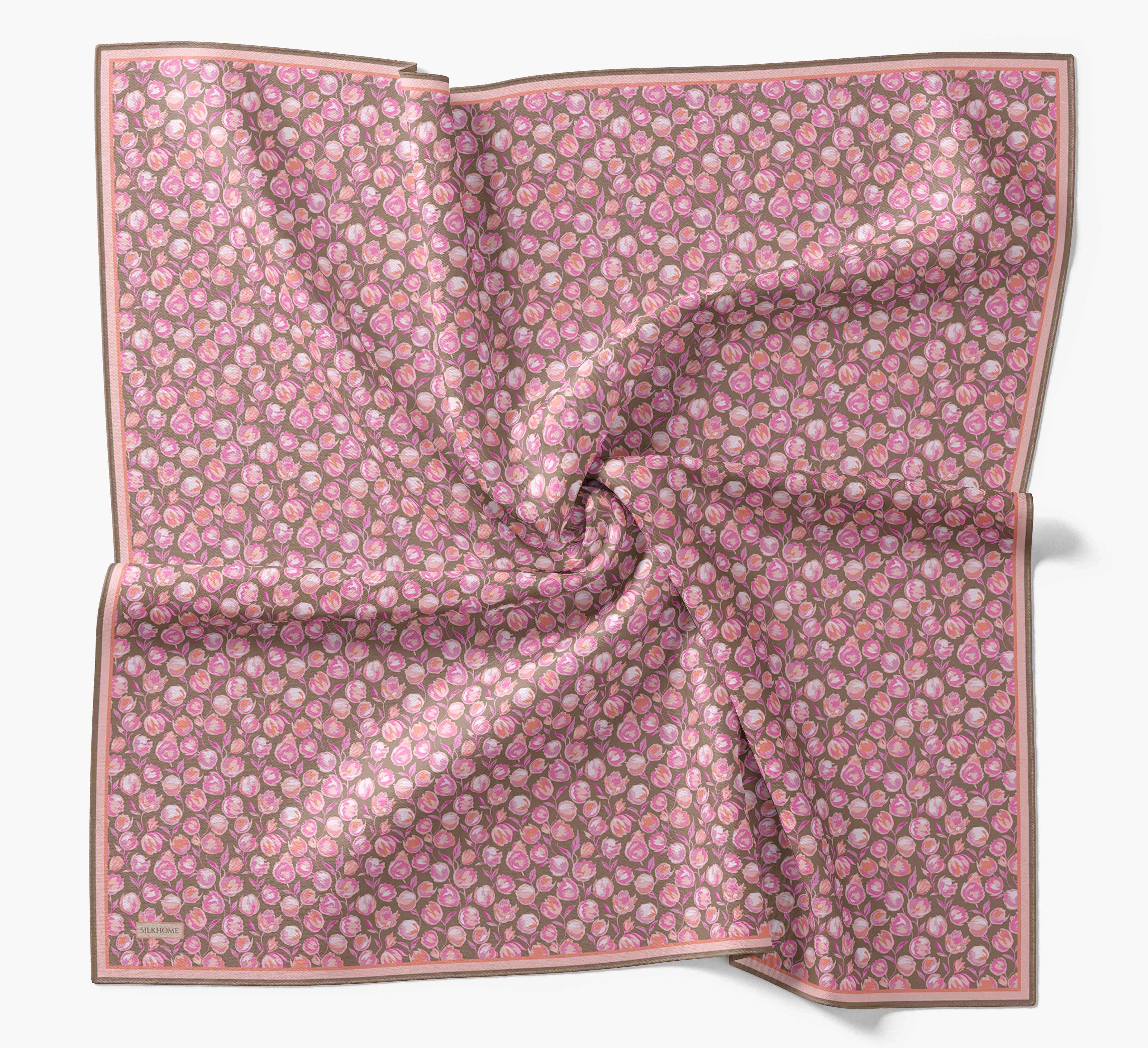 Soft Eşarp Vintage Floral Pembe