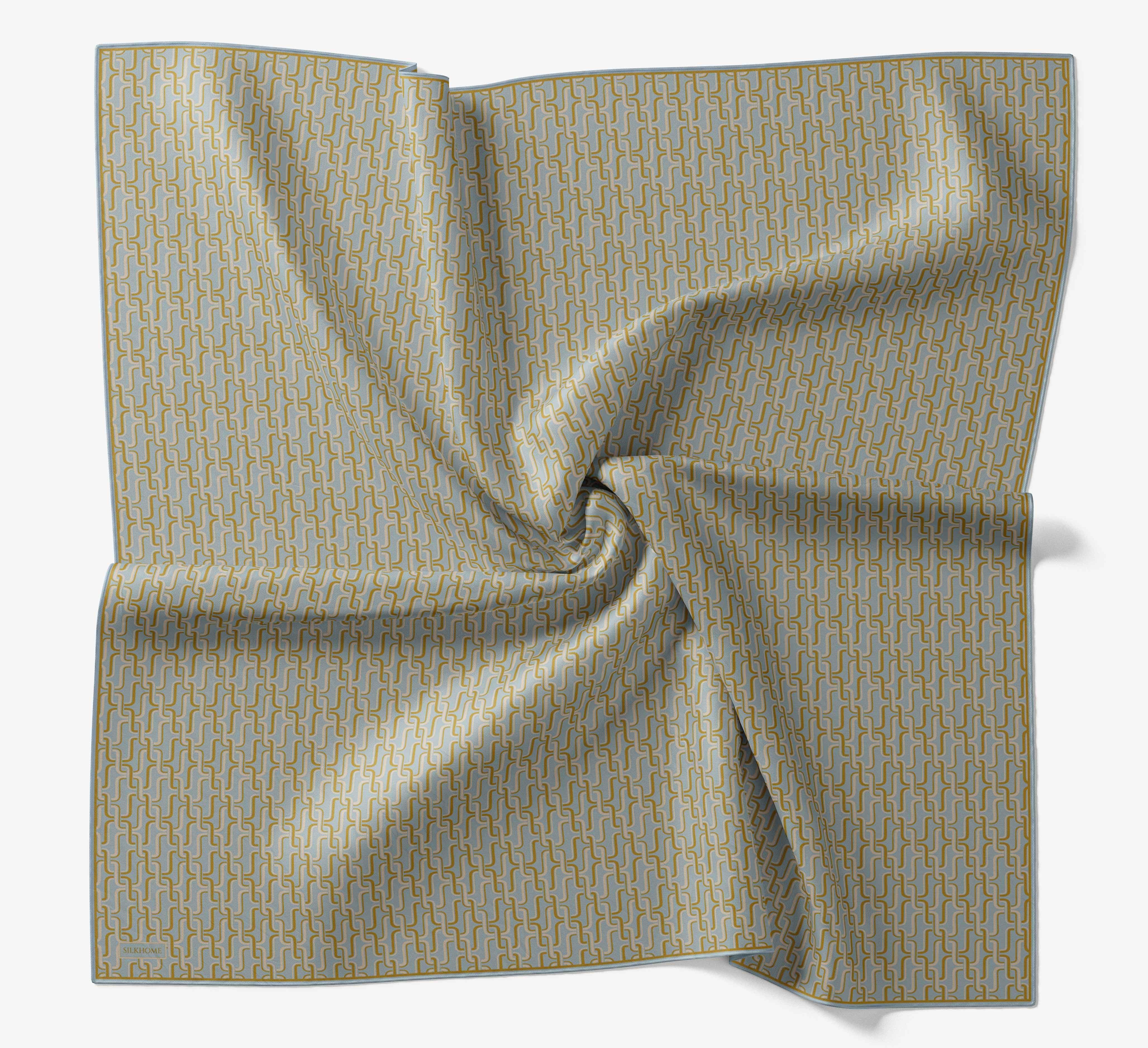 Soft Eşarp Zincir Desen Bebe Mavisi 90x90