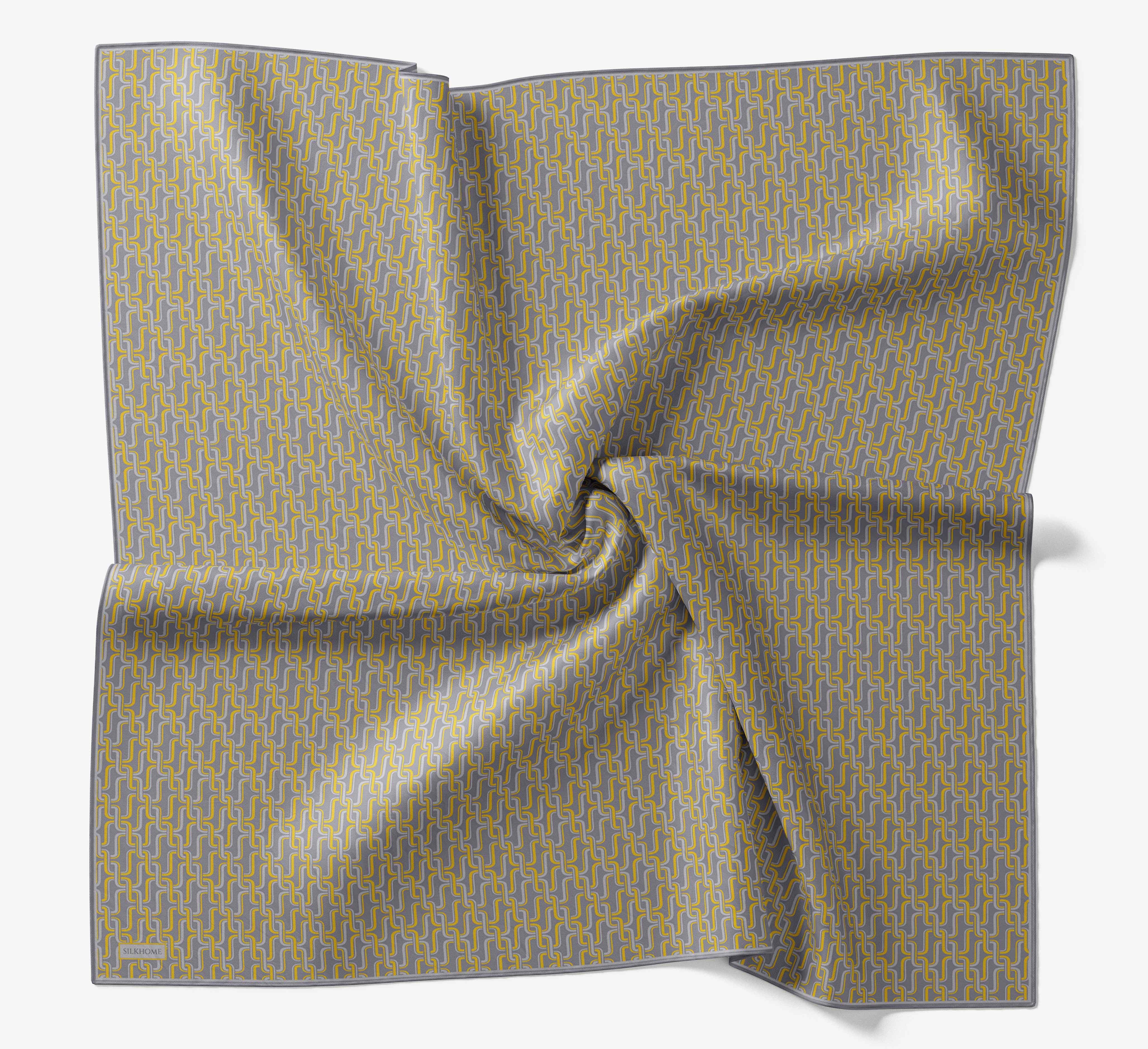 Soft Eşarp Zincir Desen Koyu Gri 90x90