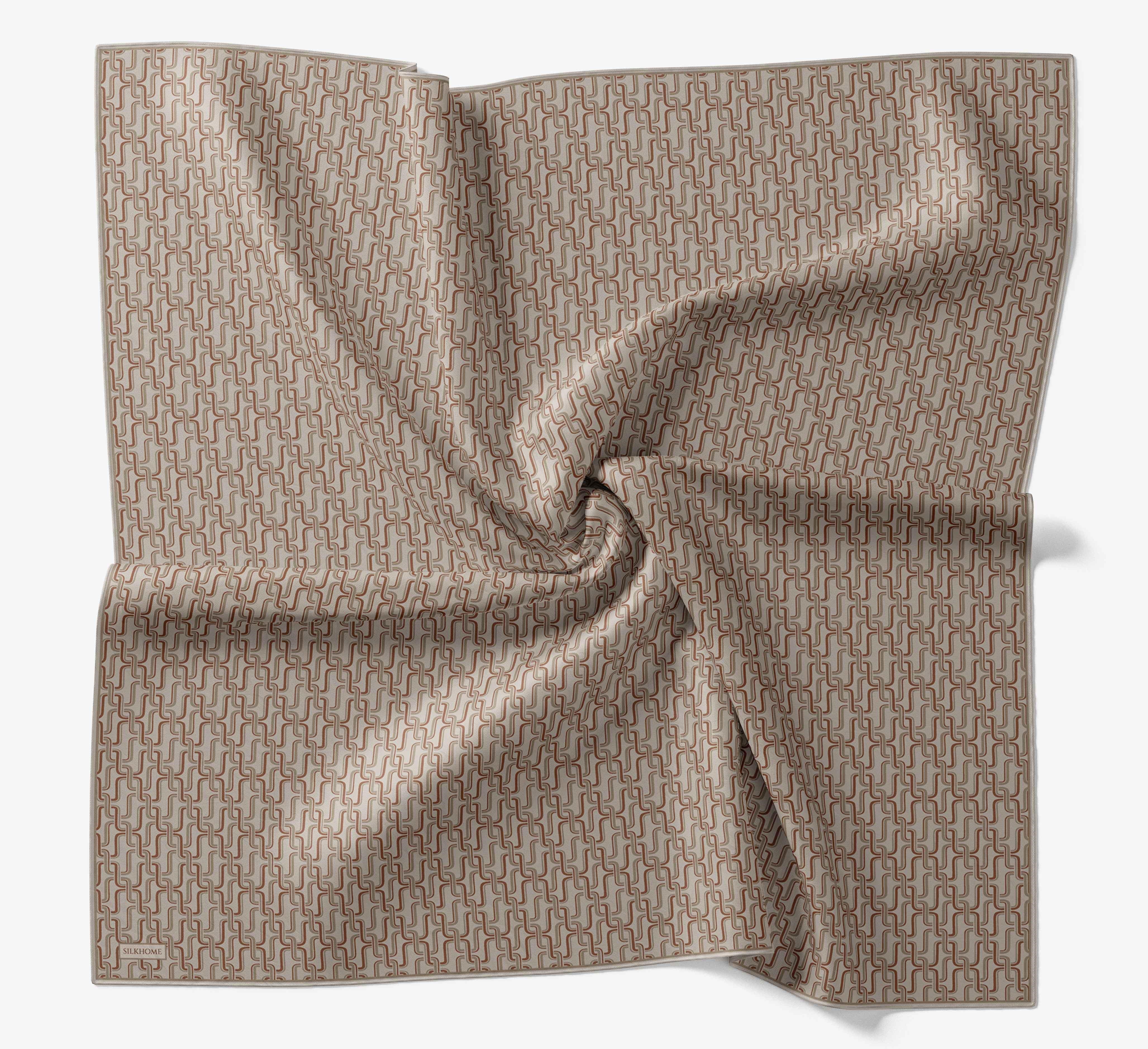 Soft Eşarp Zincir Desen Krem 90x90