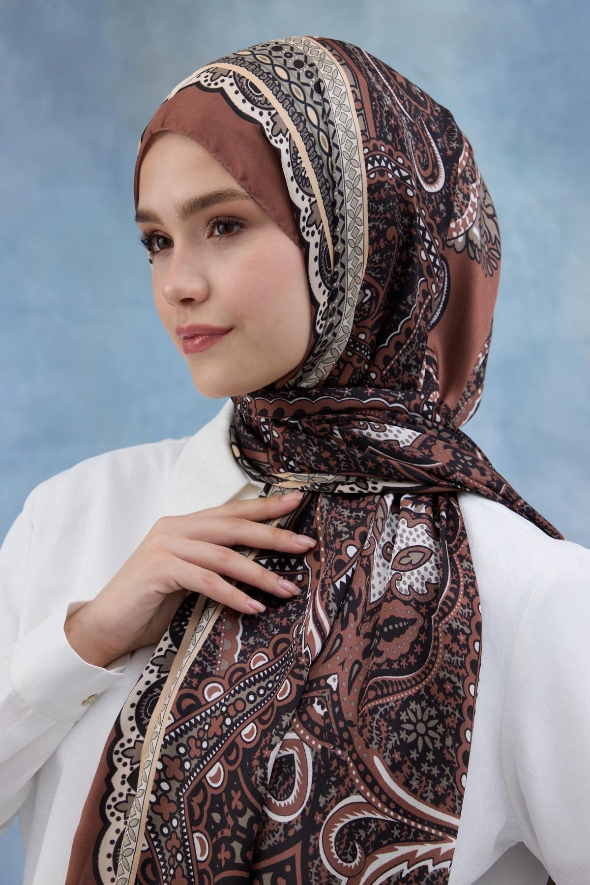 Tarçın Hint Vual Şal -  5005-15