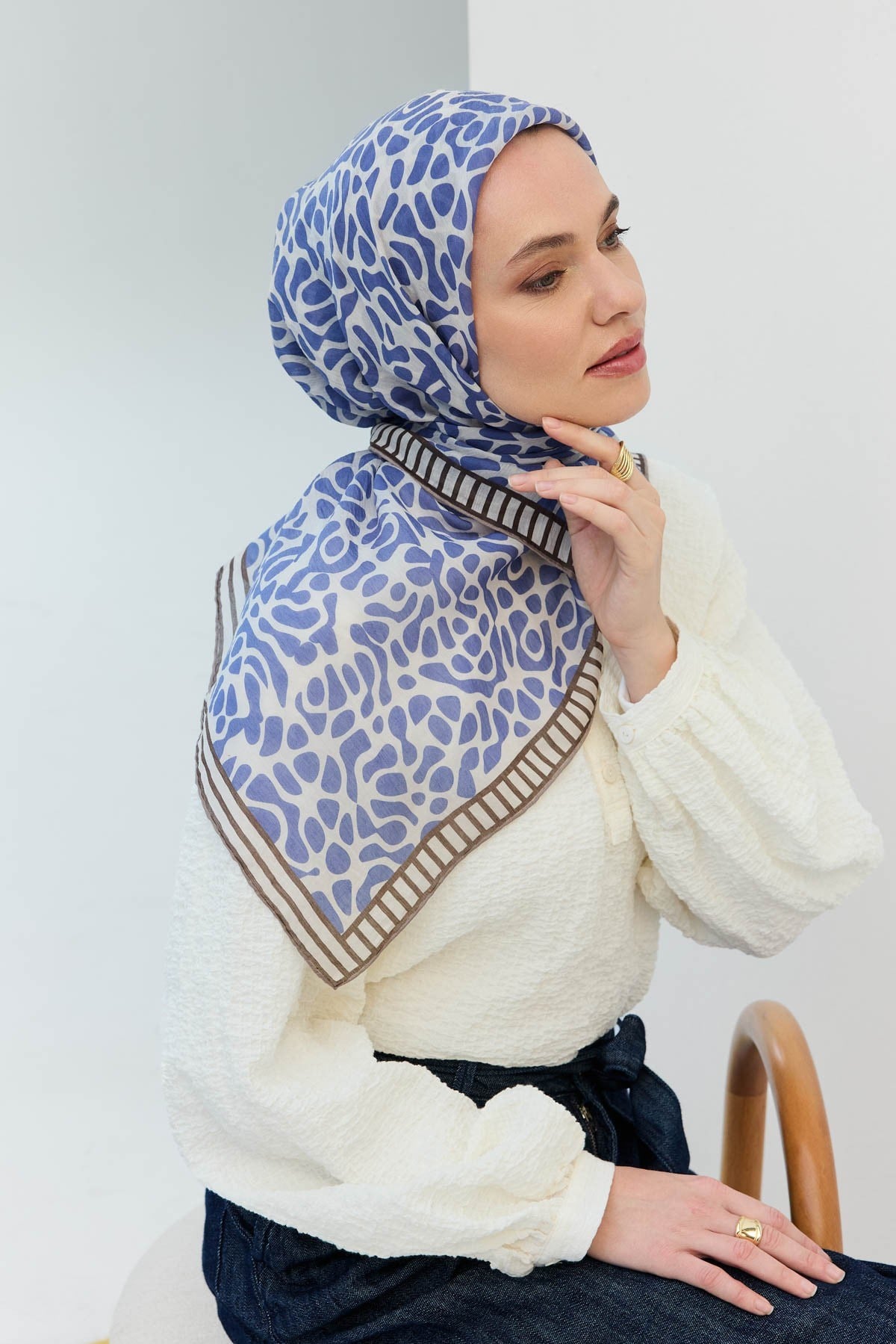 Tencel Monare Eşarp Palet Morcivert