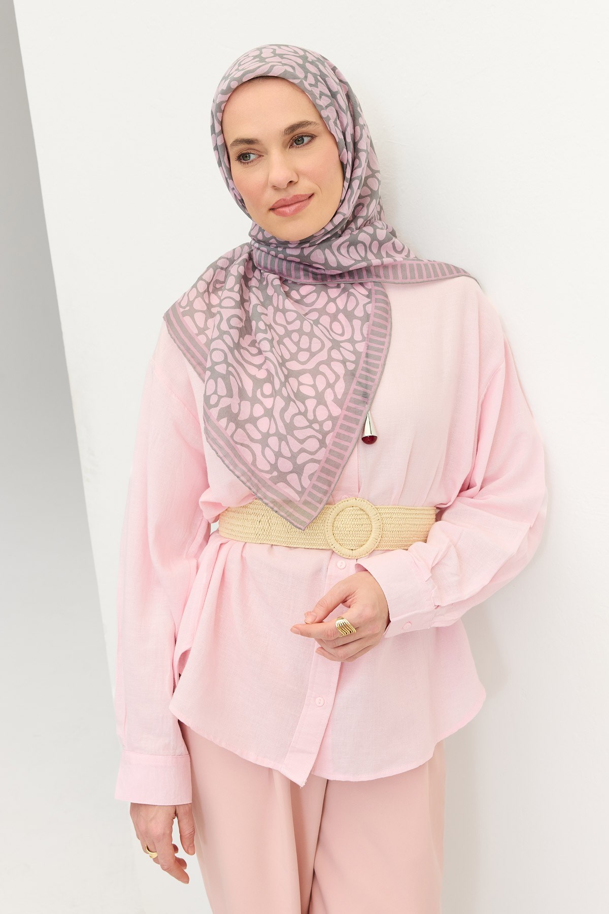 Tencel Monare Eşarp Palet Pembe