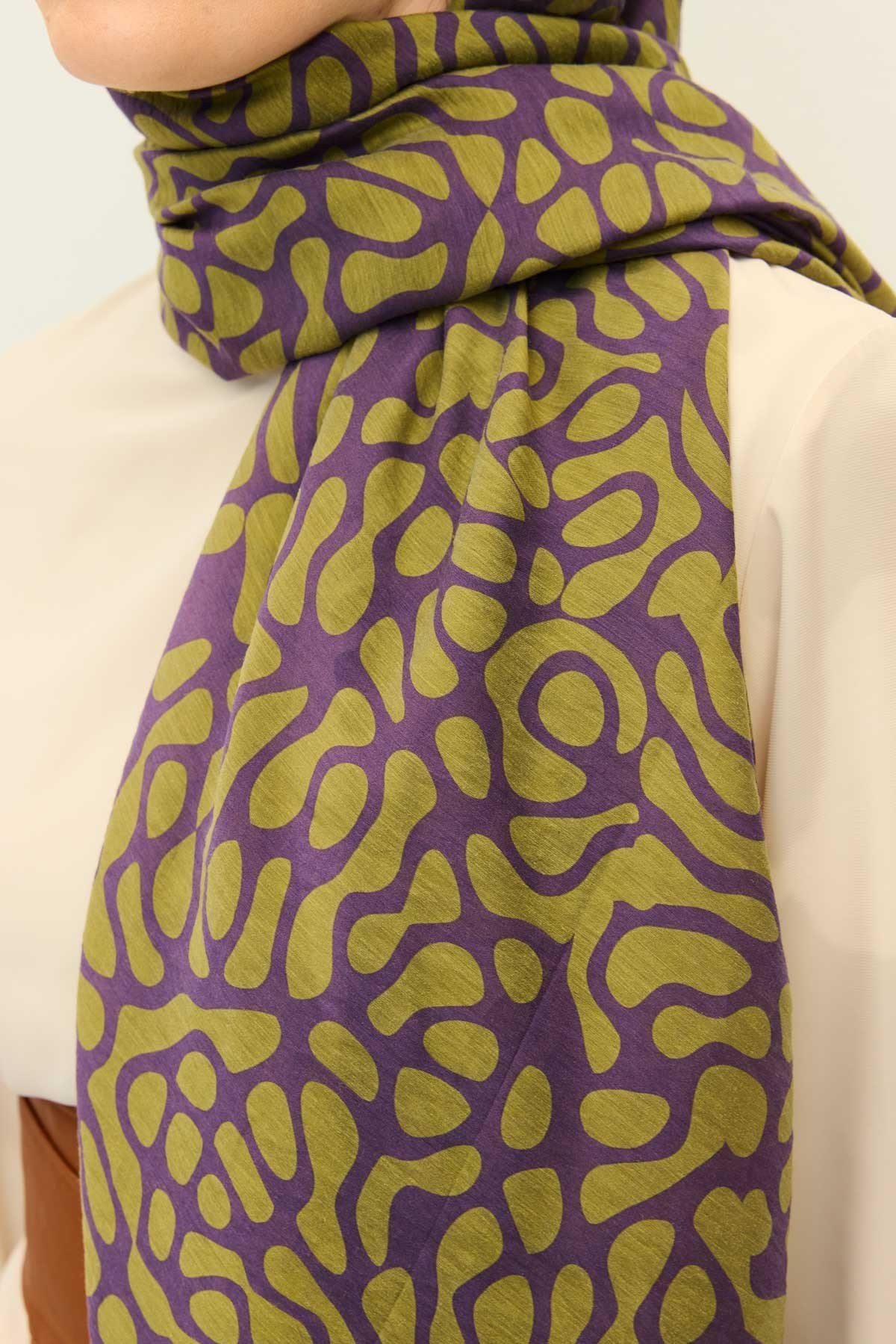 Tencel Monare Şal Coral Mor