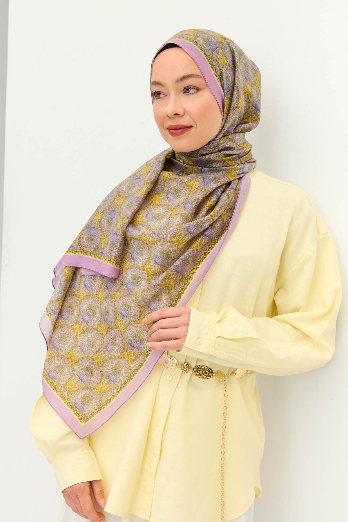 Tencel Monare Şal Tomurcuk Lila