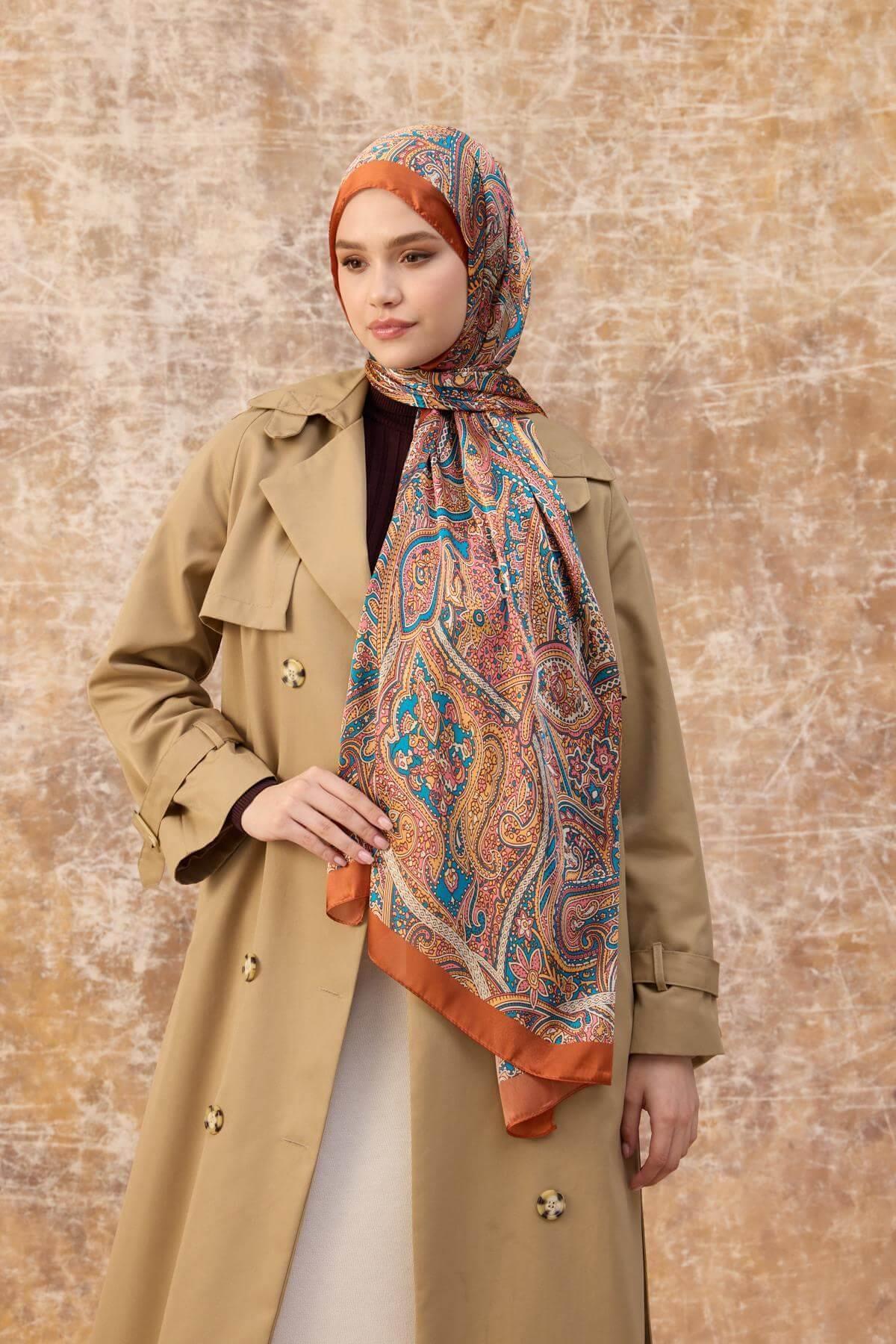 Turuncu Hint Vual Şal -  5003-04