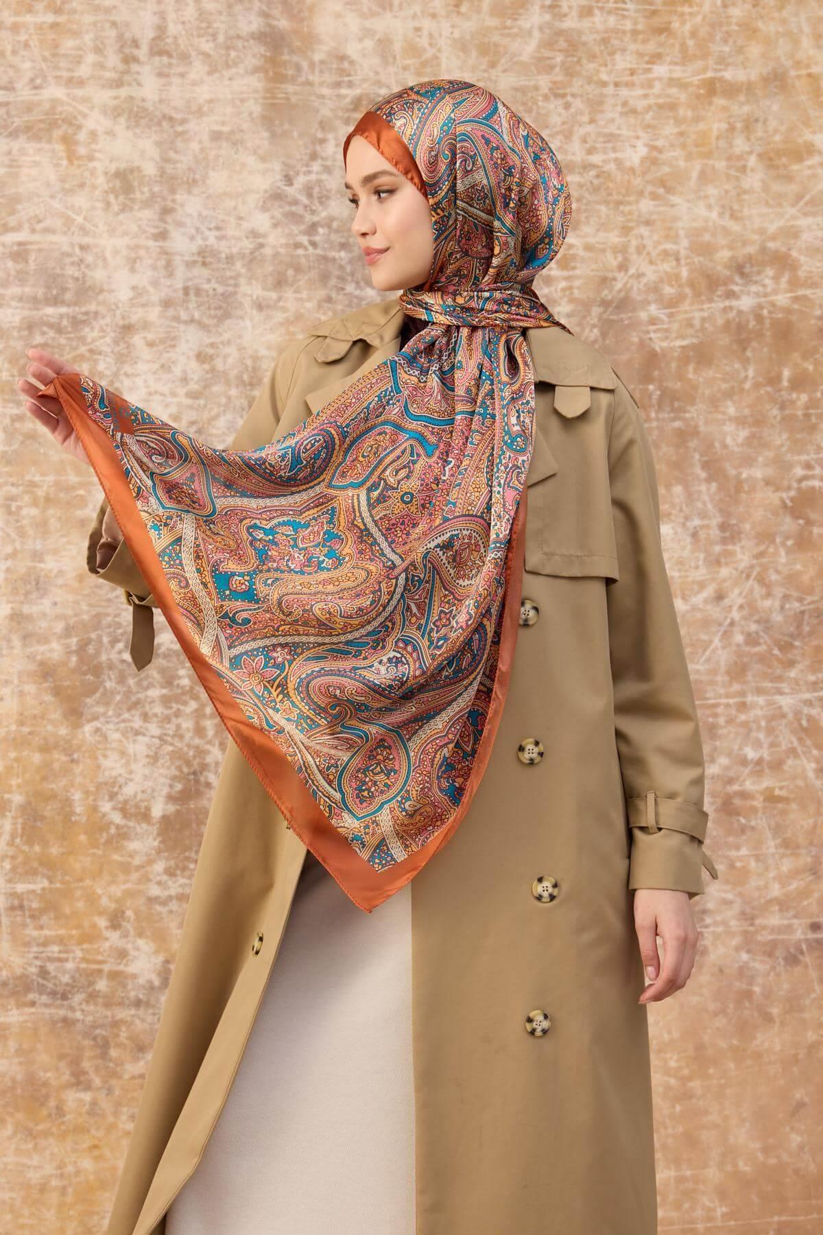 Turuncu Hint Vual Şal -  5003-04