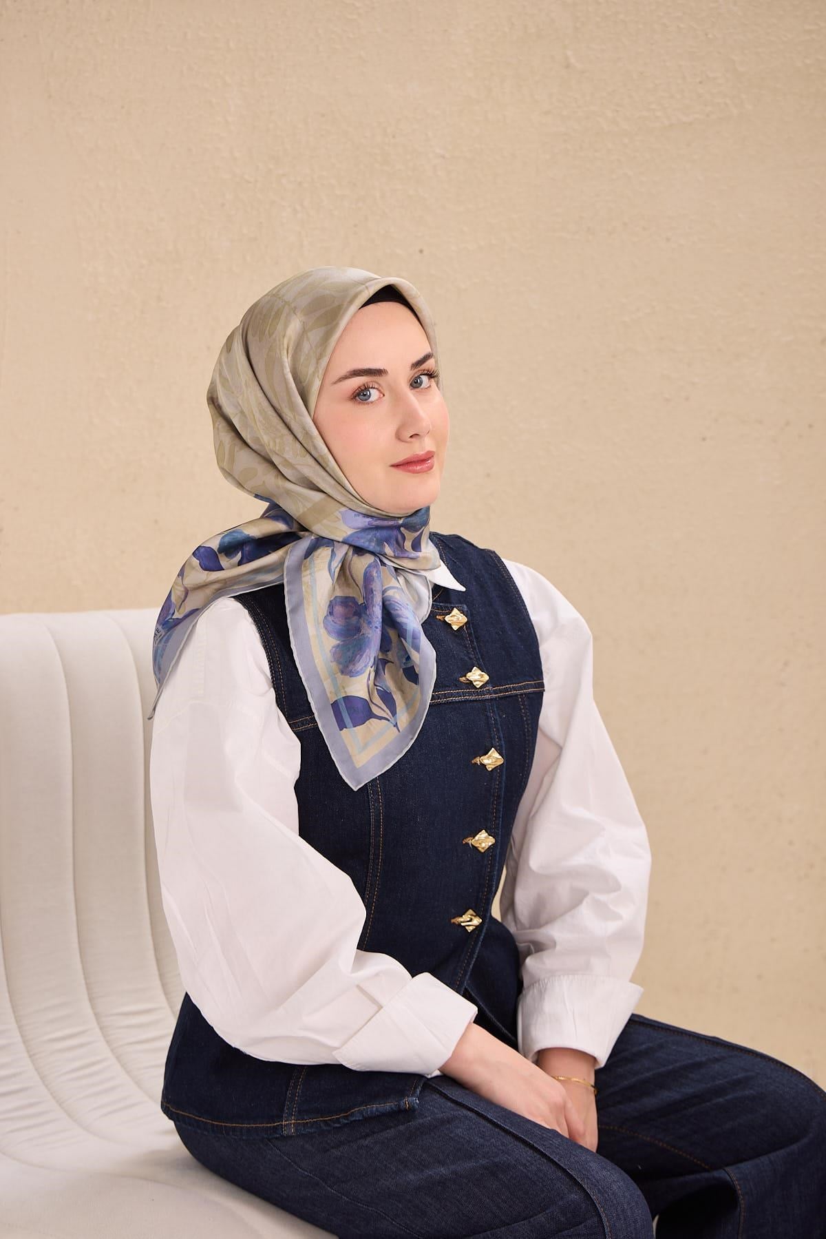 Twill İpek Eşarp Evreka Taş 90x90