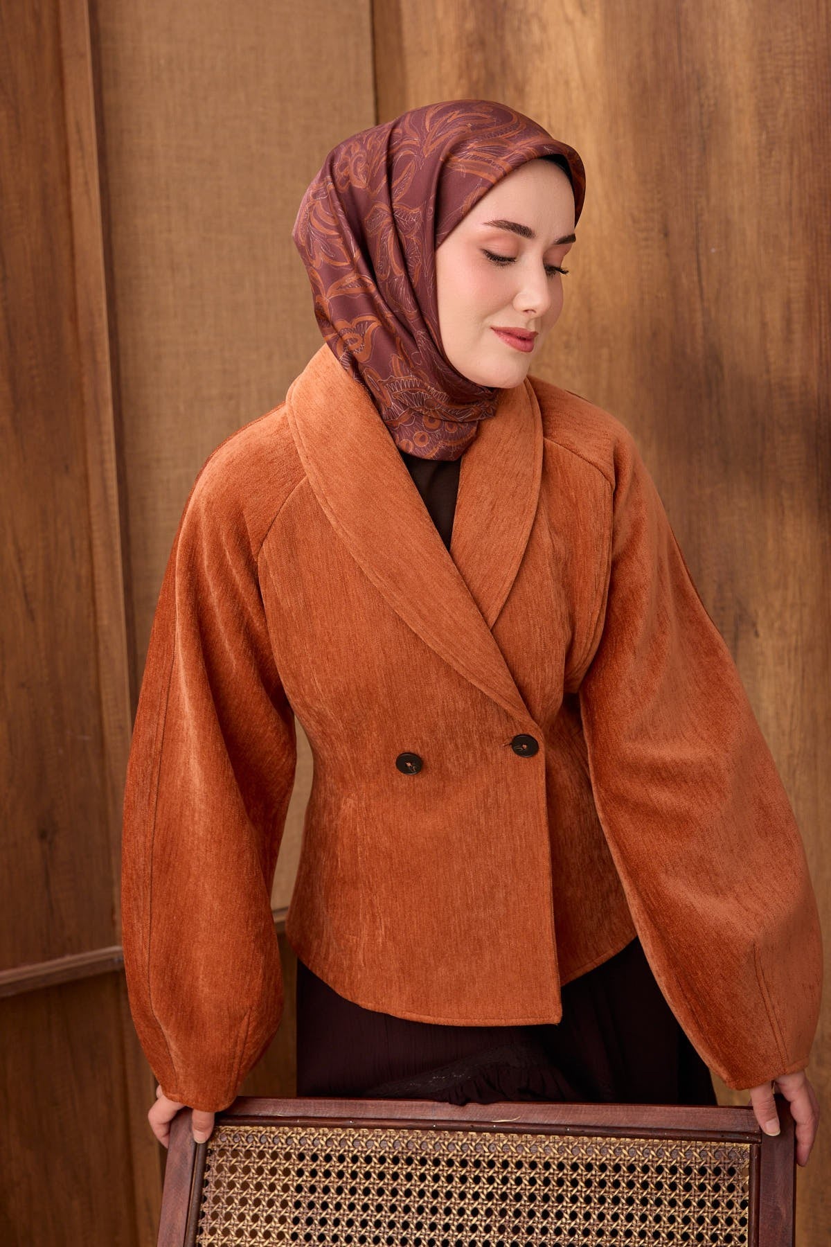 Twill İpek Eşarp Floral Paisley Bordo