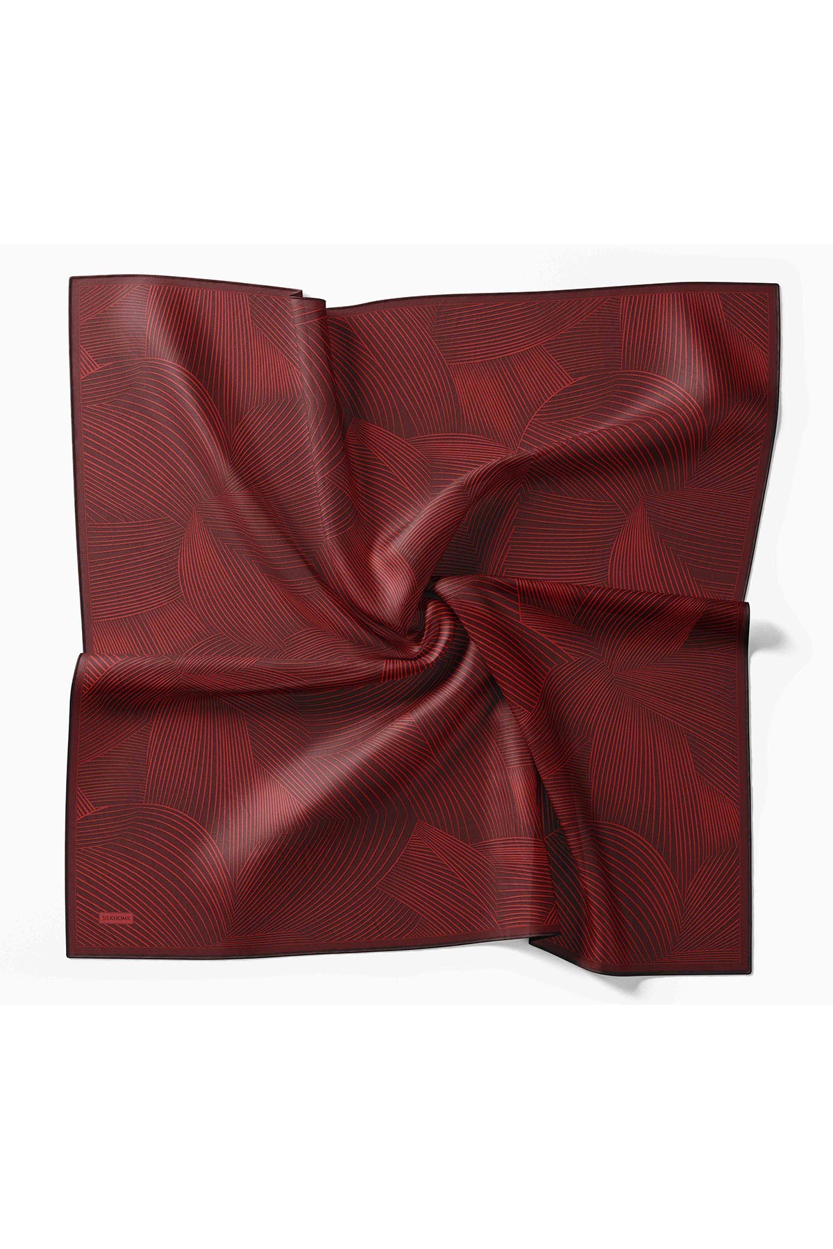 Twill İpek Eşarp Fluid Lines Bordo