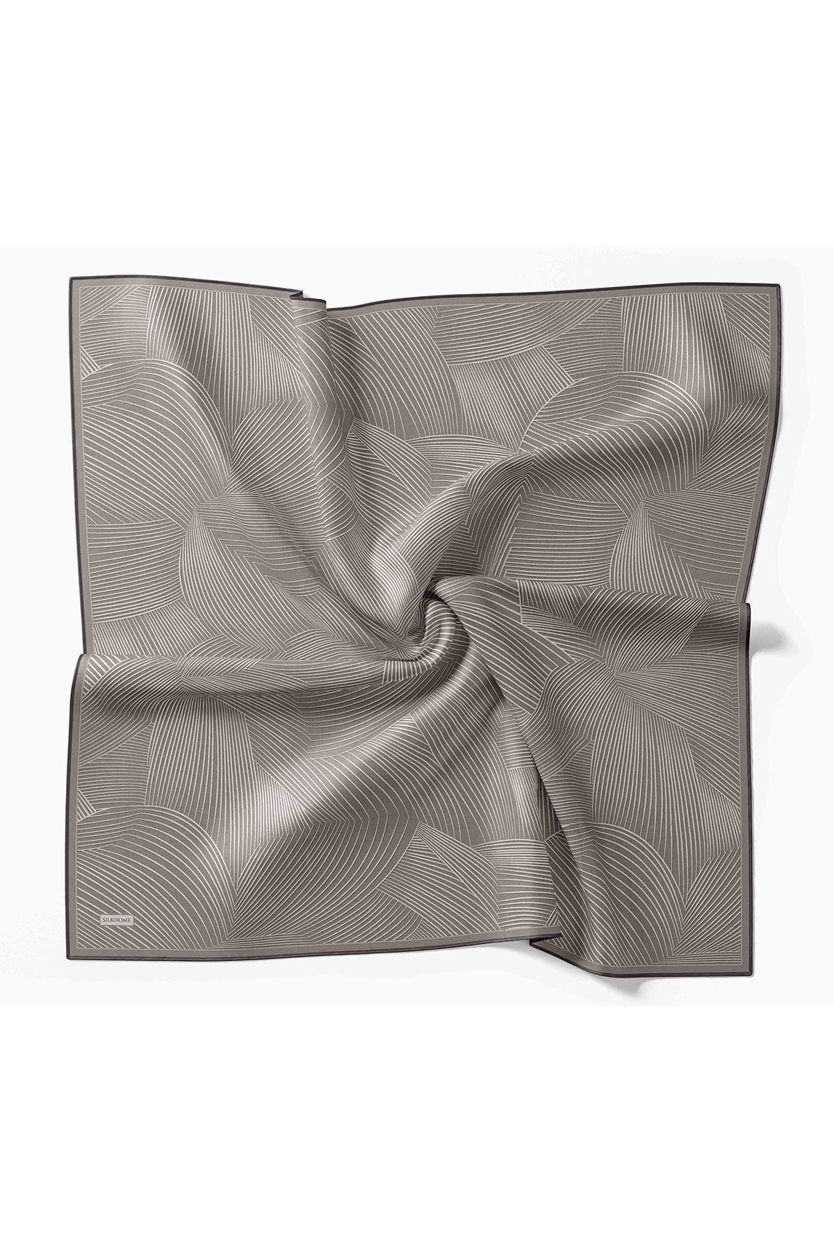 Twill İpek Eşarp Fluid Lines Gri