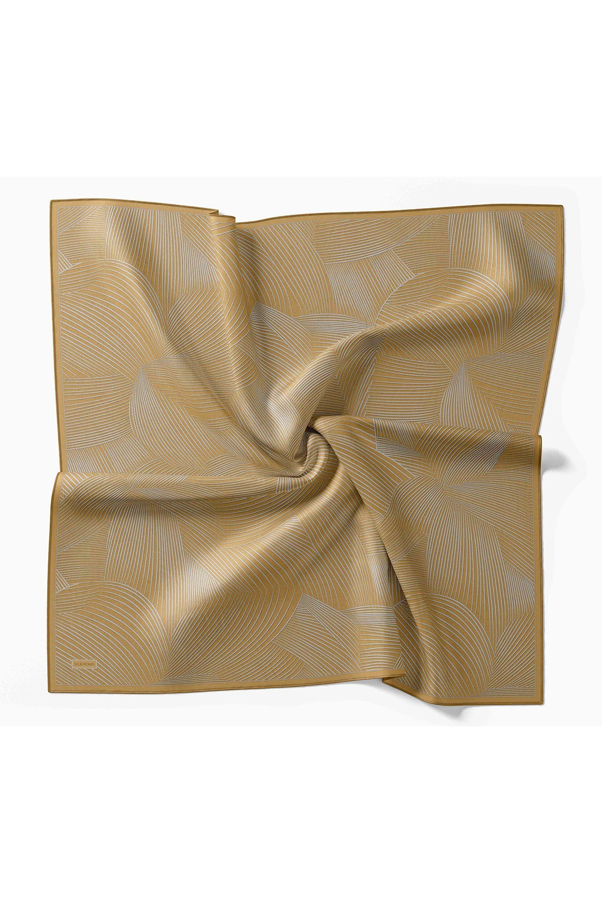 Twill İpek Eşarp Fluid Lines Hardal
