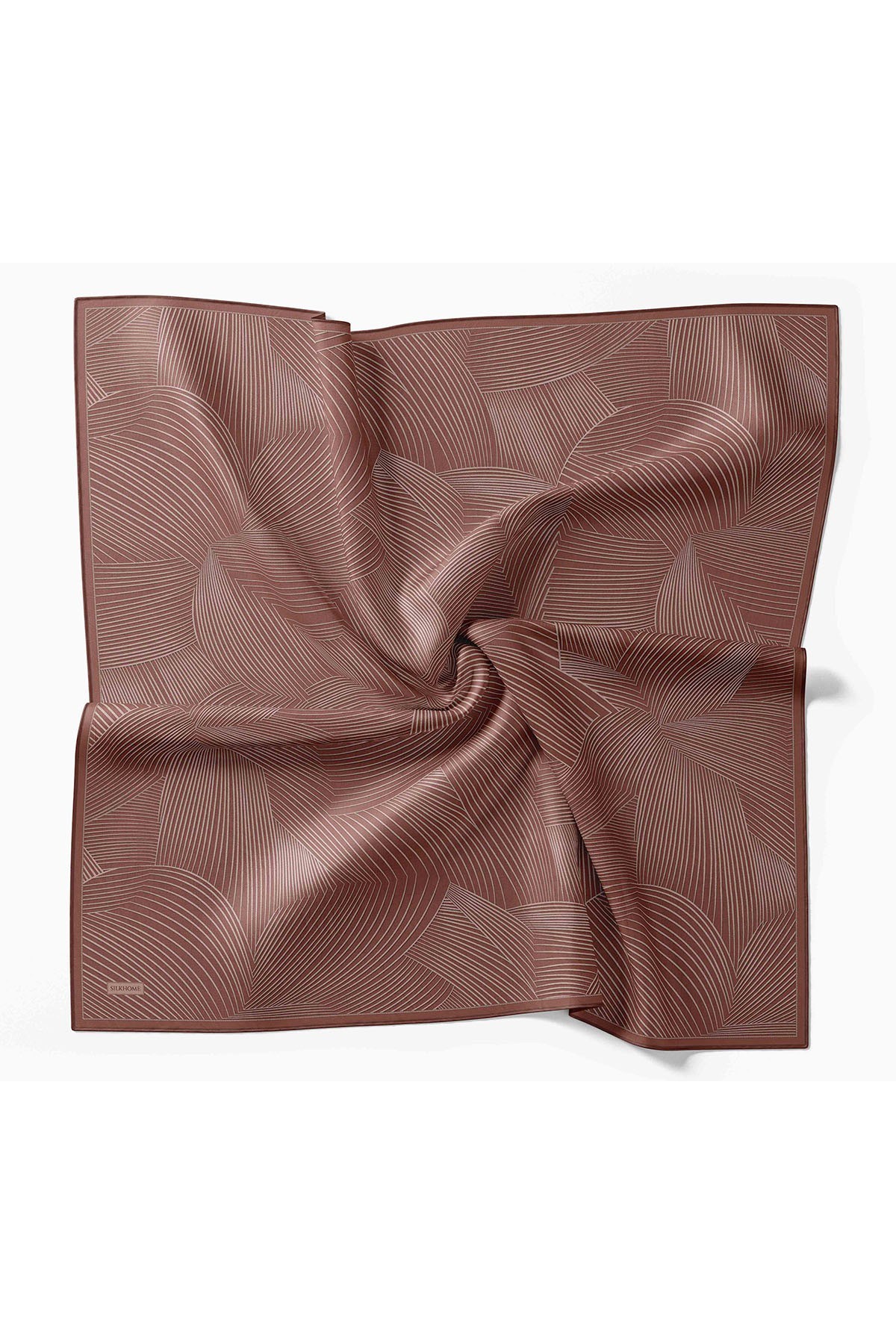 Twill İpek Eşarp Fluid Lines Kiremit