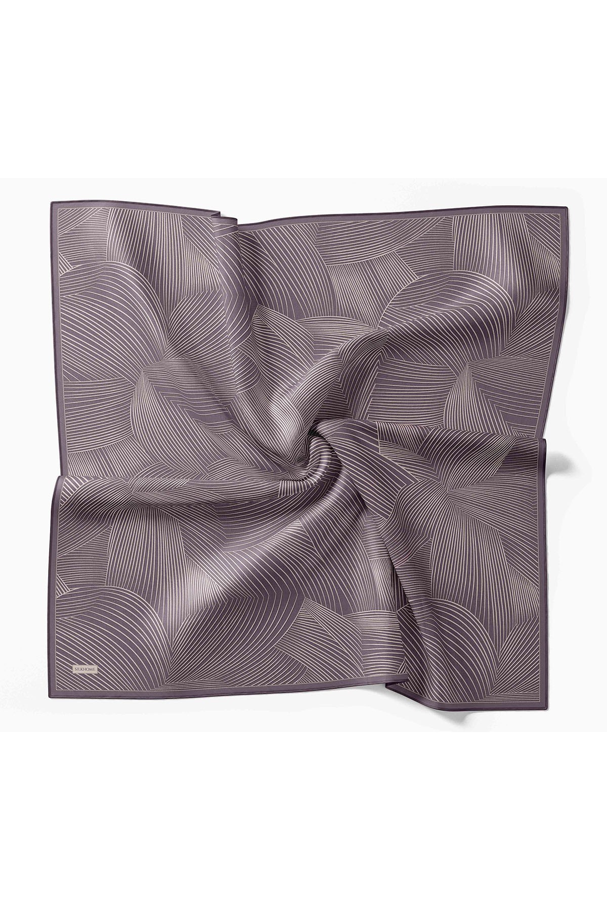 Twill İpek Eşarp Fluid Lines Mor