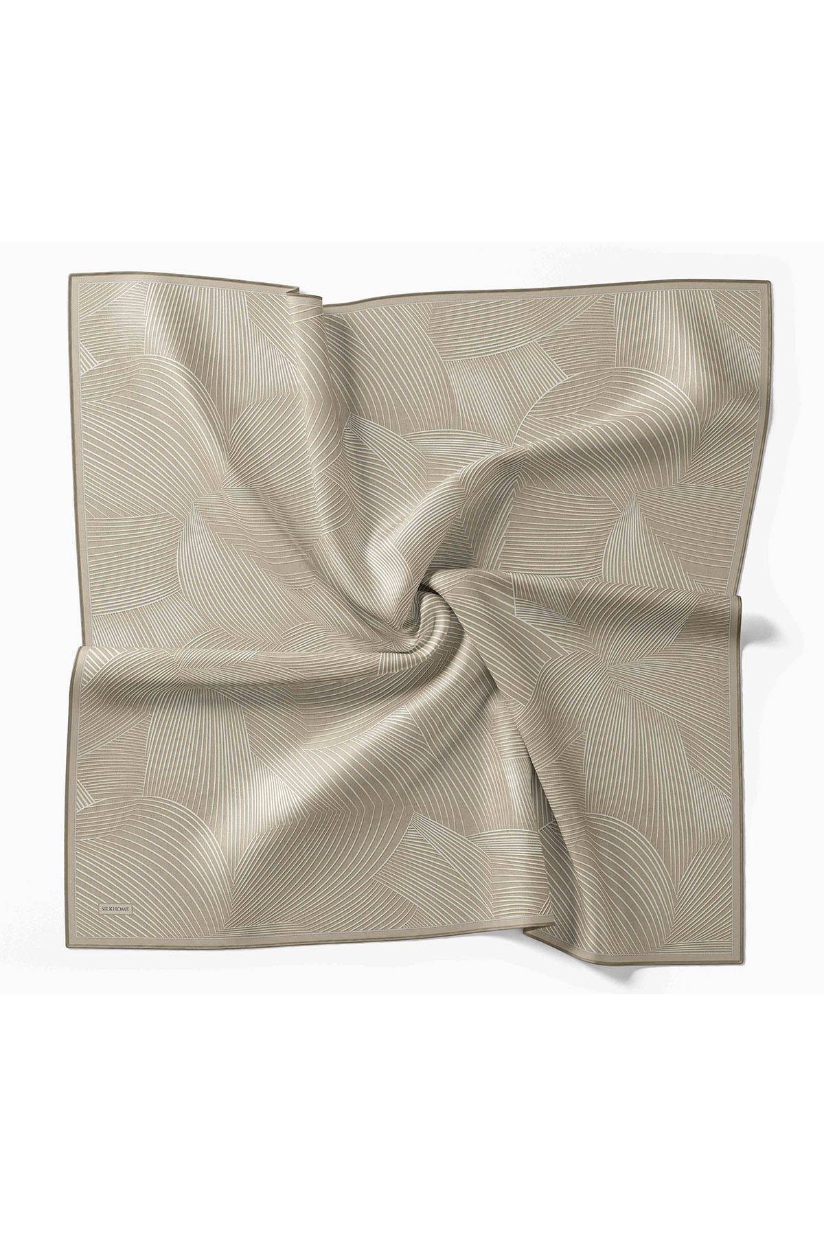 Twill İpek Eşarp Fluid Lines Taş