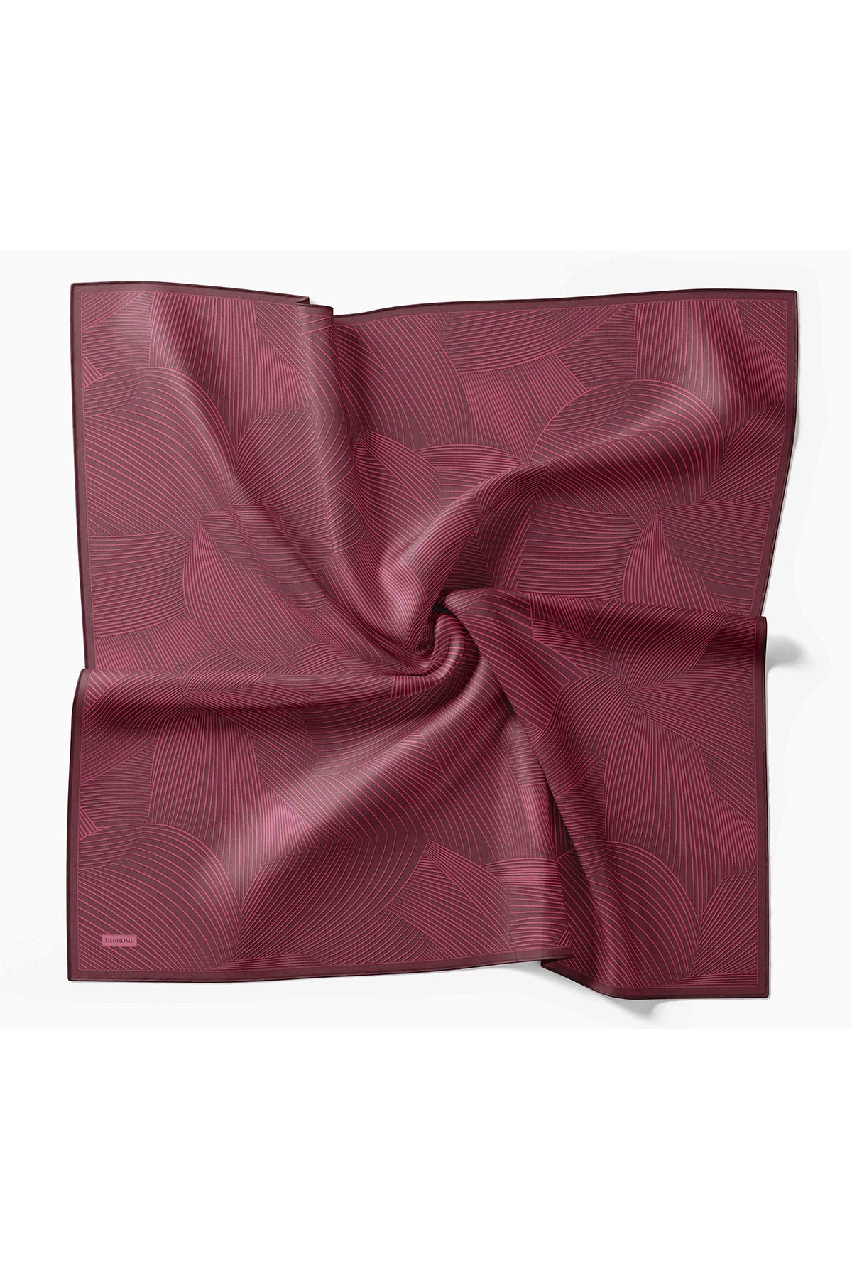 Twill İpek Eşarp Fluid Lines Vişne