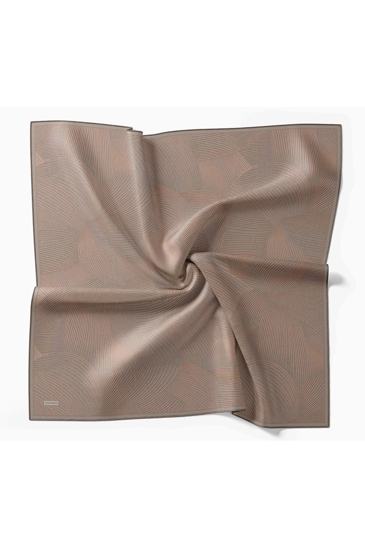 Twill İpek Eşarp Fluid Lines Vizon