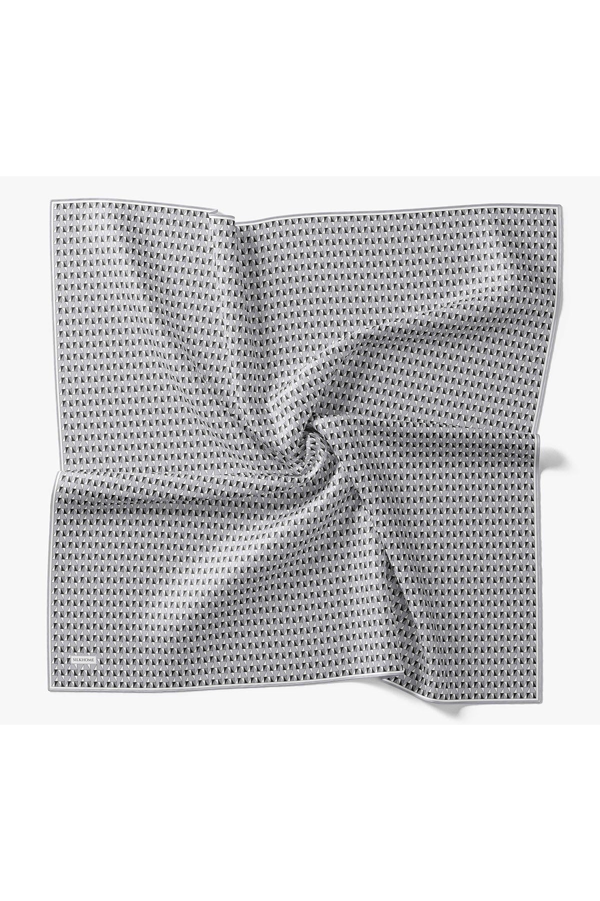 Twill İpek Eşarp Geometric Pattern Siyah