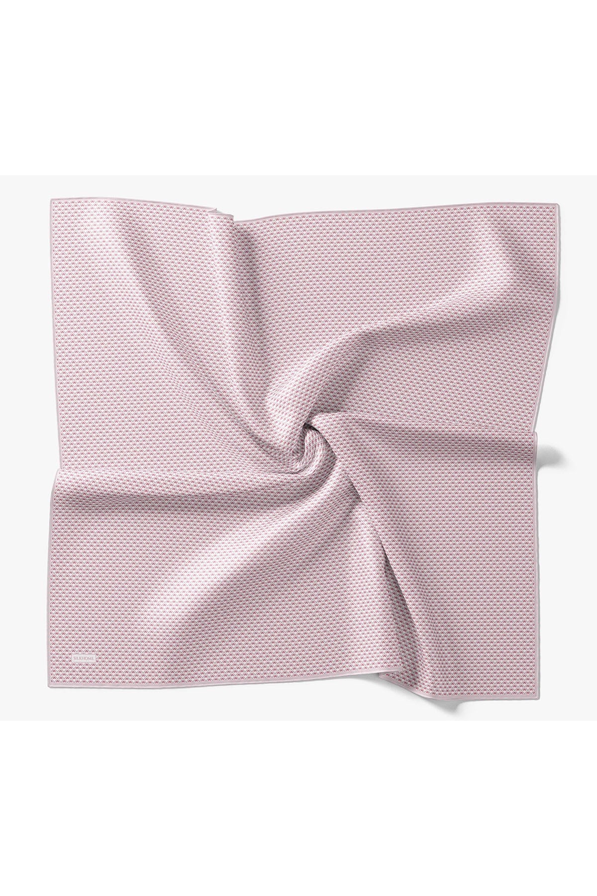Twill İpek Eşarp Micro Kare Koyu Pembe