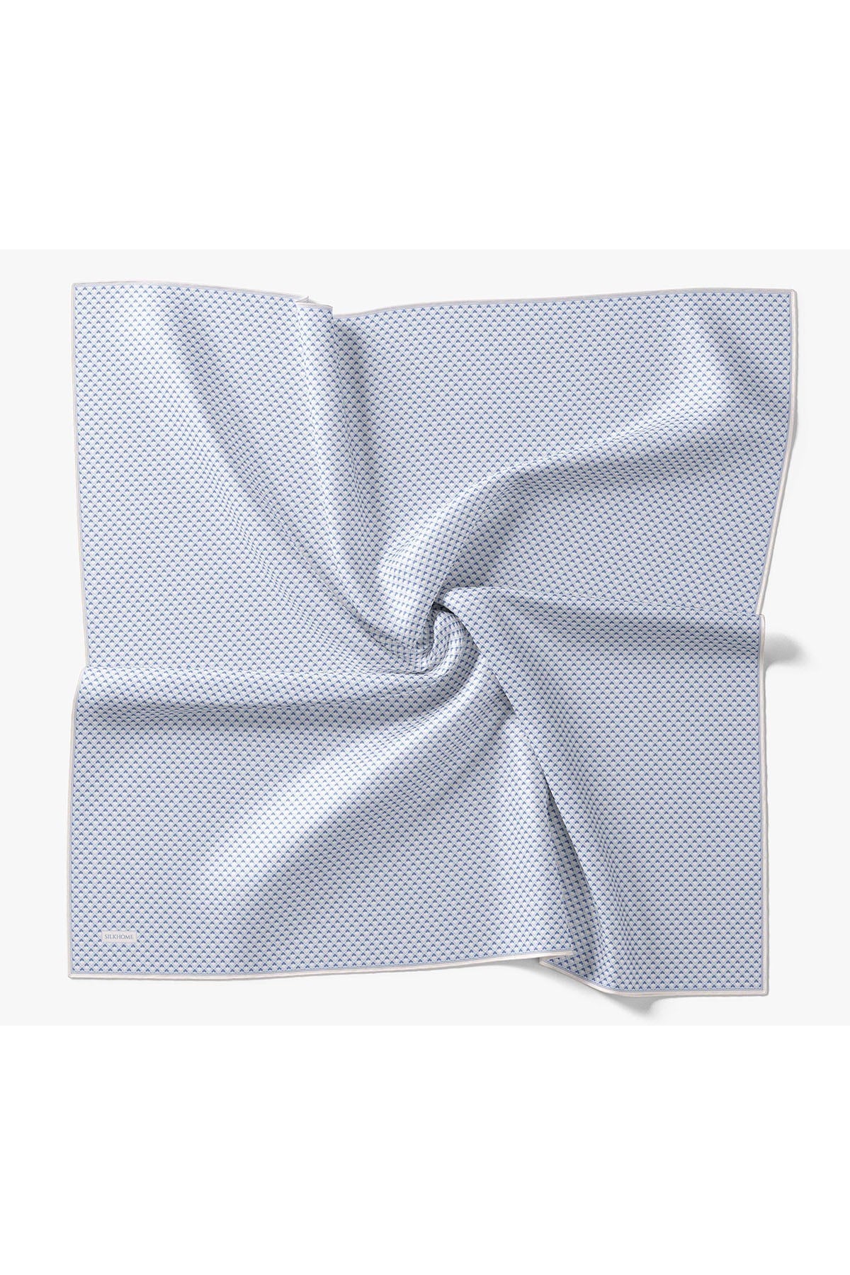 Twill İpek Eşarp Micro Kare Mavi