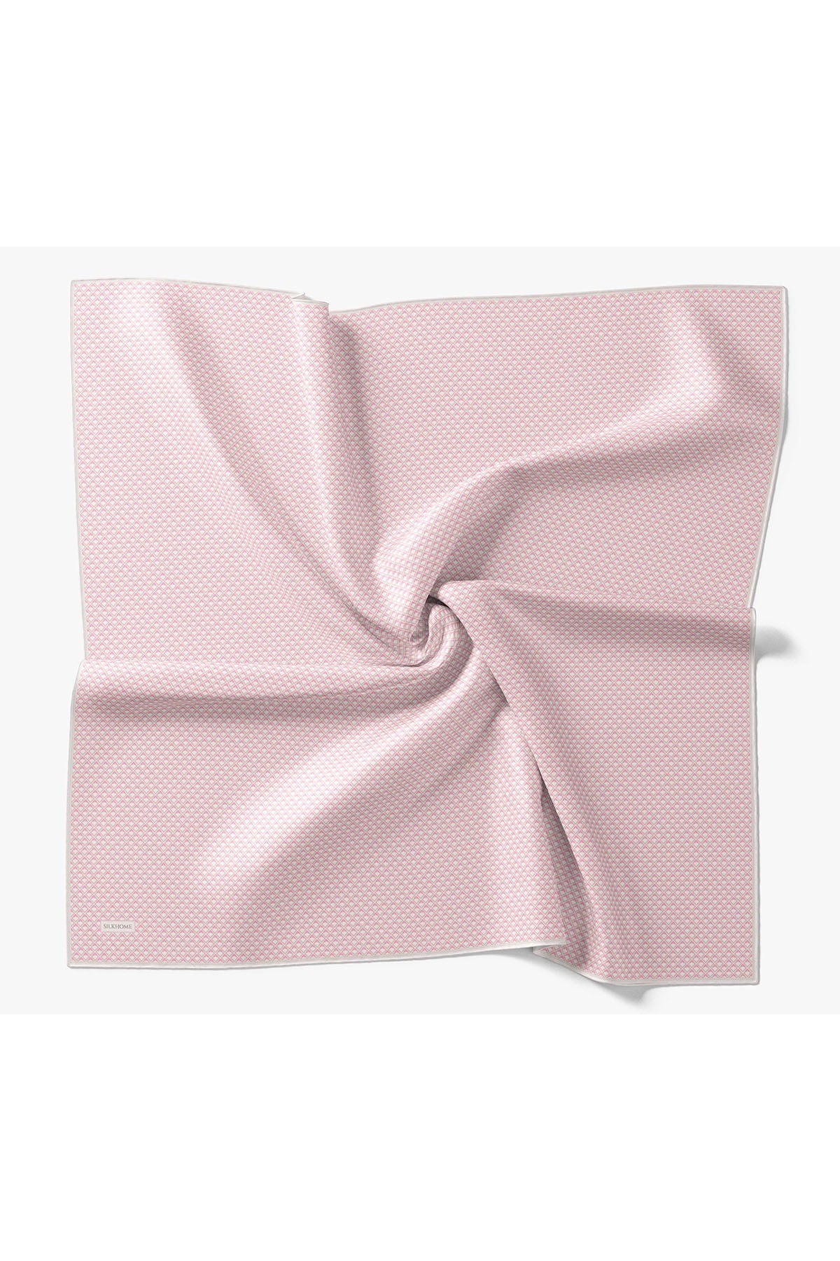 Twill İpek Eşarp Micro Kare Pembe