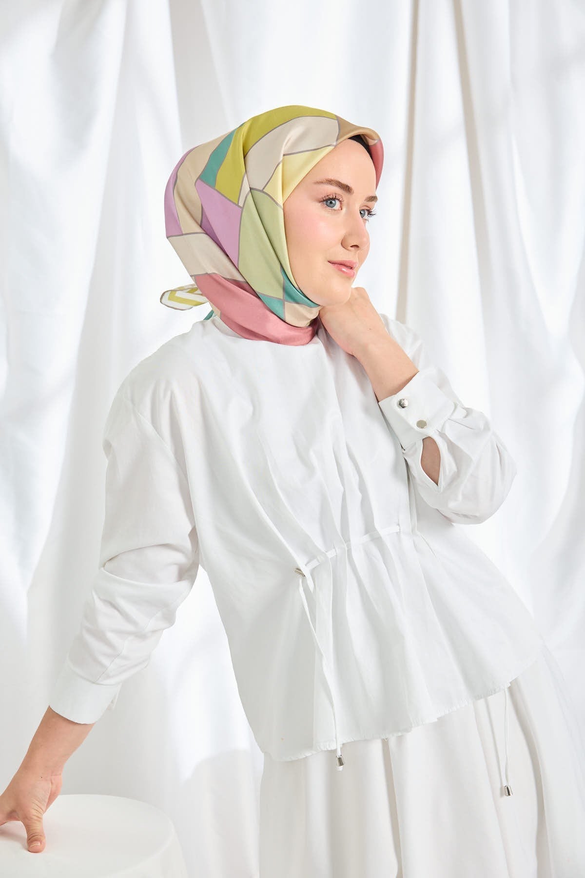 Twill İpek Eşarp Mid-Century Yeşll