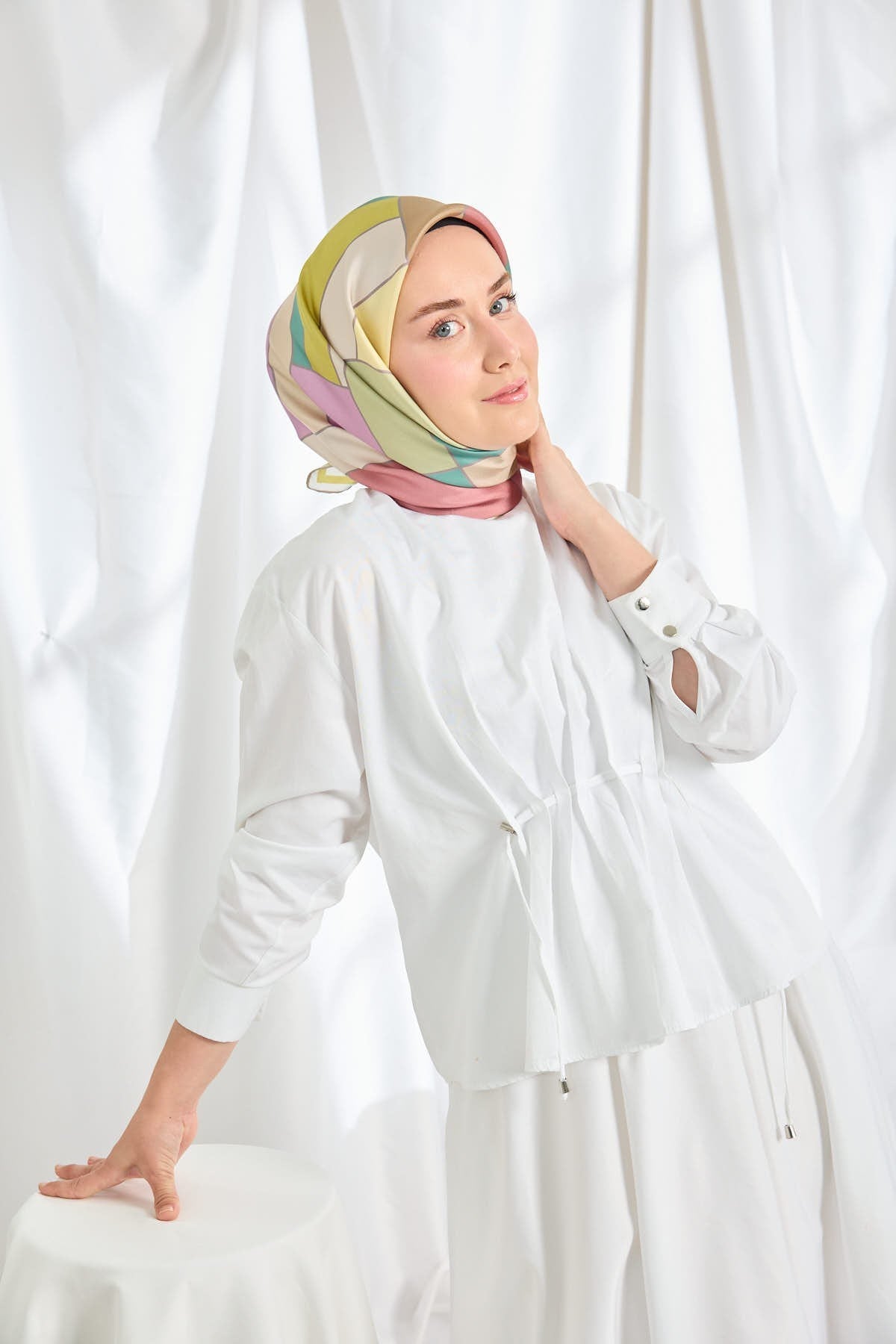 Twill İpek Eşarp Mid-Century Yeşll