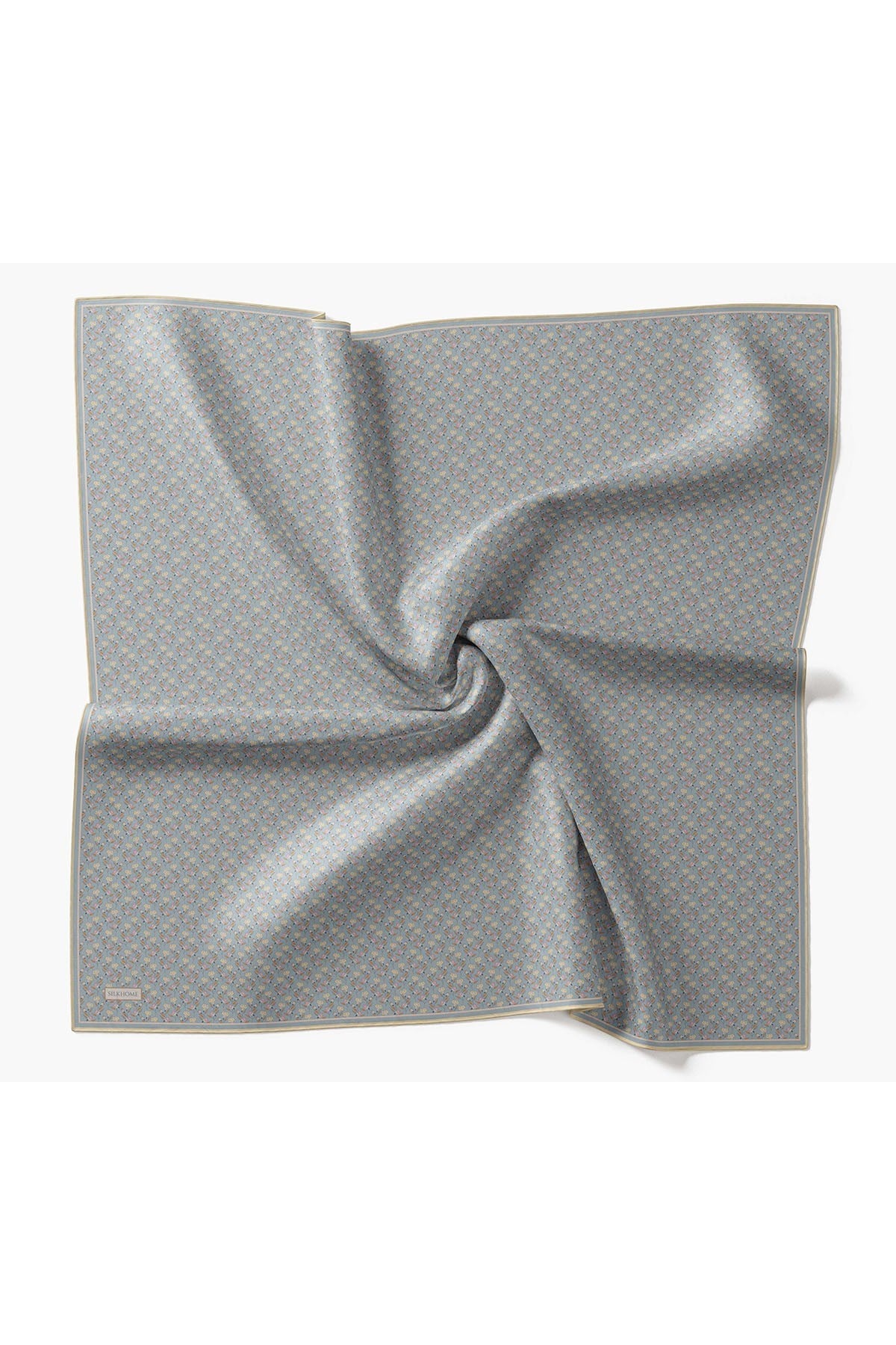 Twill İpek Eşarp Mini Bouquet Bebe Mavi