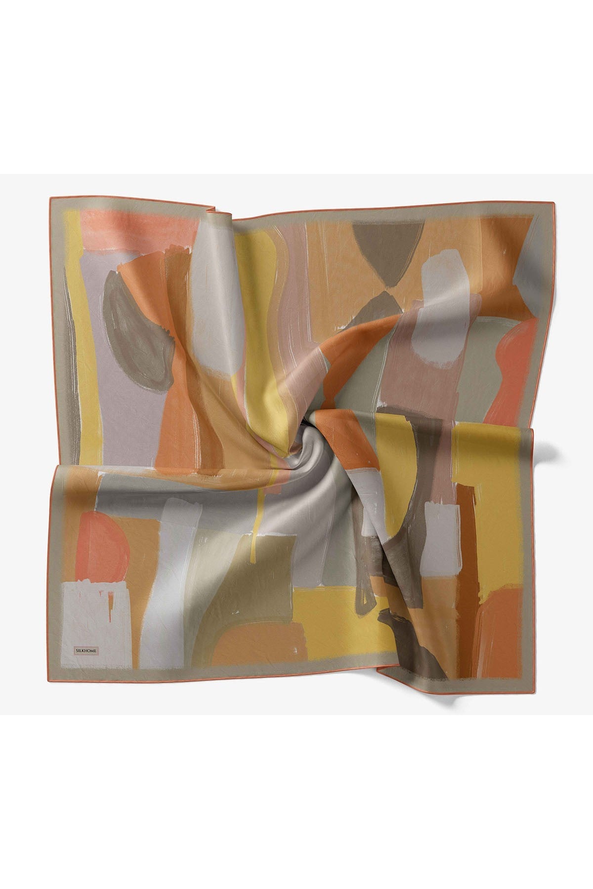Twill İpek Eşarp Painterly Gümüş