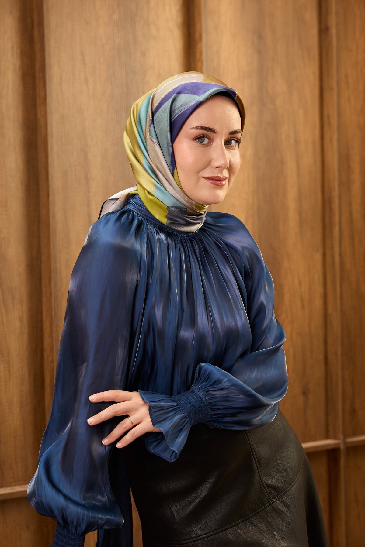 Twill İpek Eşarp Painterly Mor