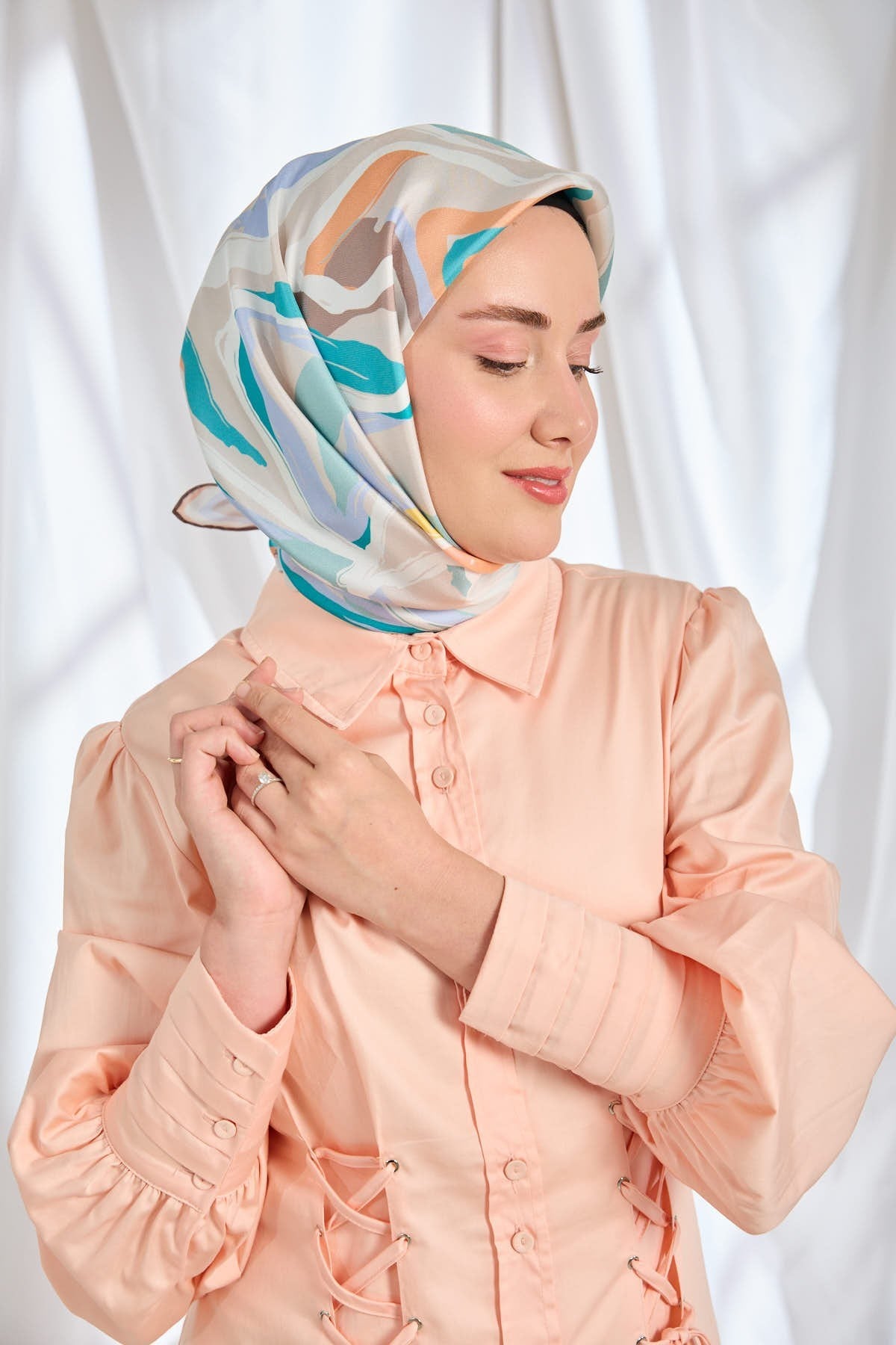 Twill İpek Eşarp Soyut Lila