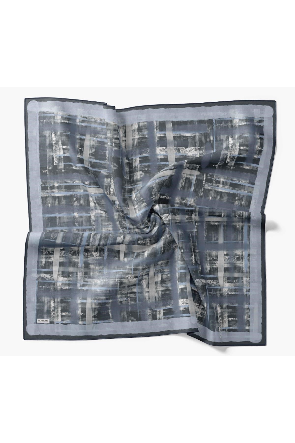 Twill İpek Flow Lines Eşarp Asker Yeşili 90x90