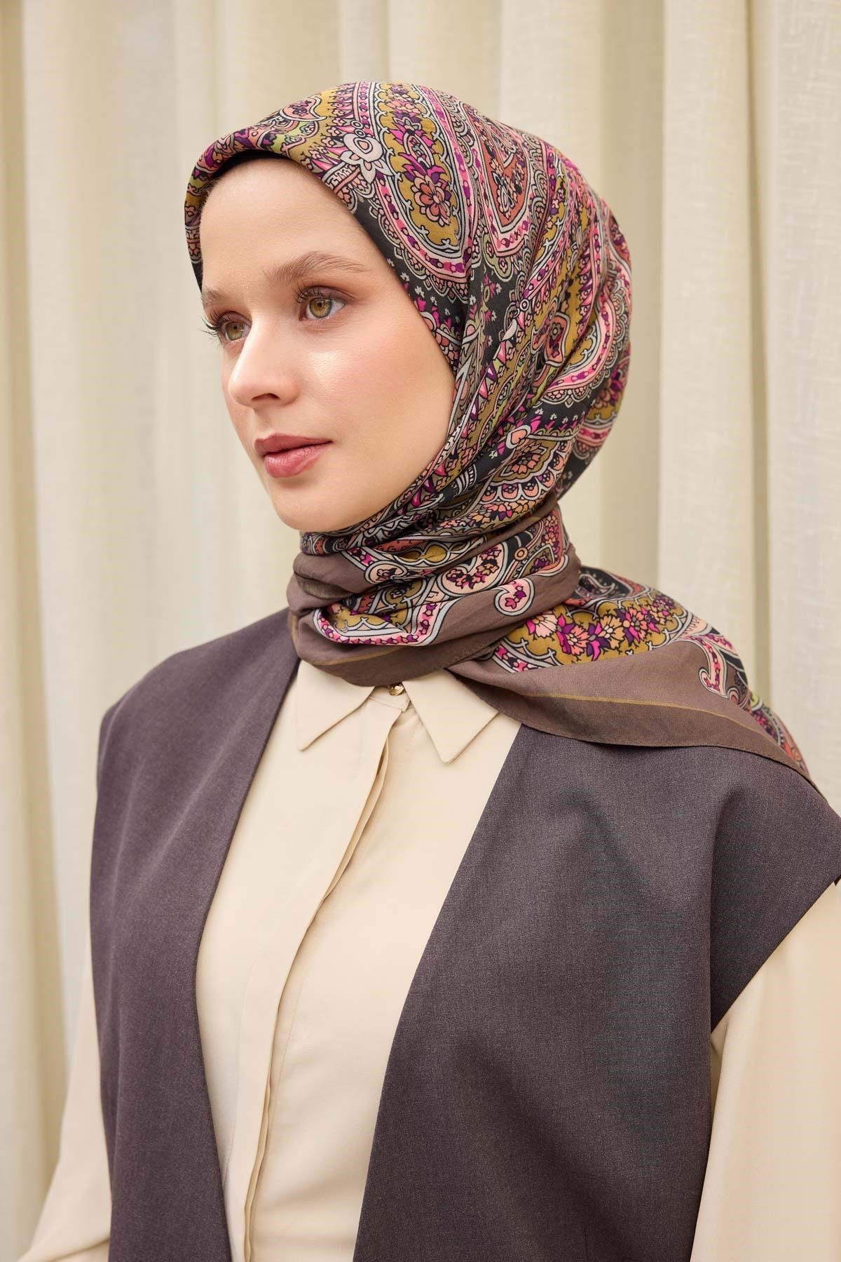 Velora Eşarp Ethnic Vizon 90x90